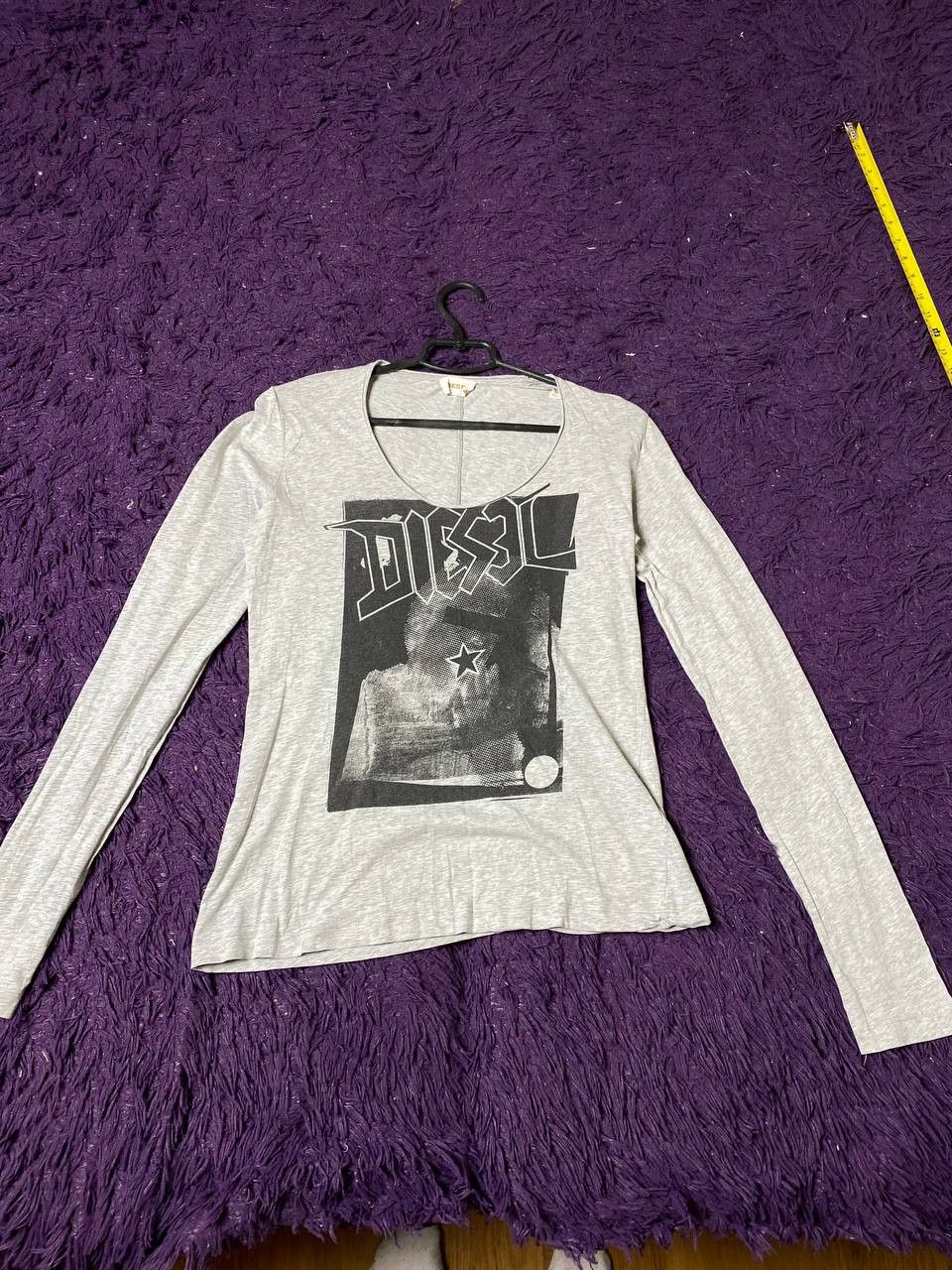 Diesel Y2K Long Sleeve gray big logo Diesel Vintage size L Size US L / EU 52-54 / 3 - 7 Thumbnail
