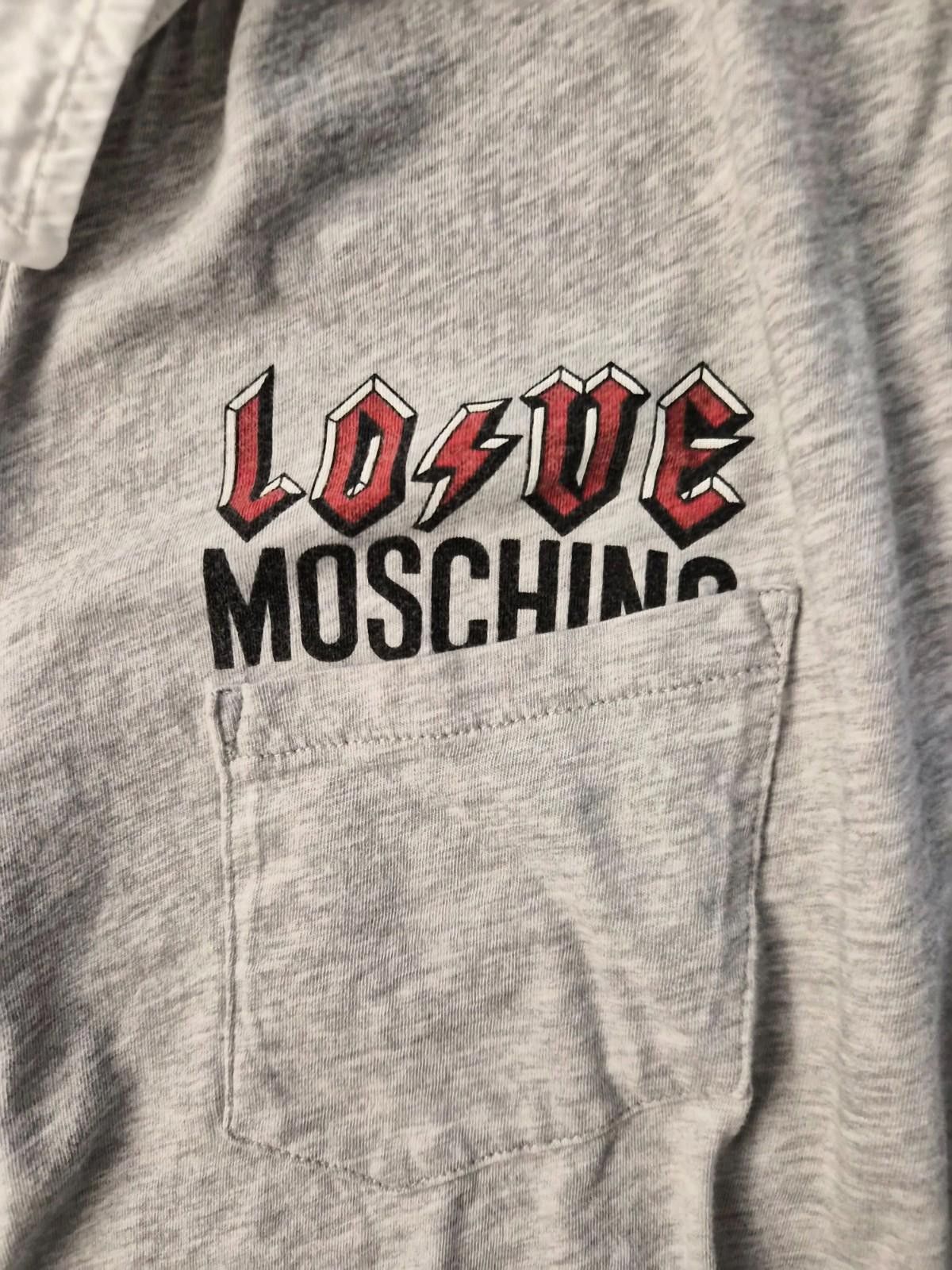 Other Love Moschino Men’s Polo Shirt L Grey White Collar Rock Logo Size US L / EU 52-54 / 3 - 2 Thumbnail