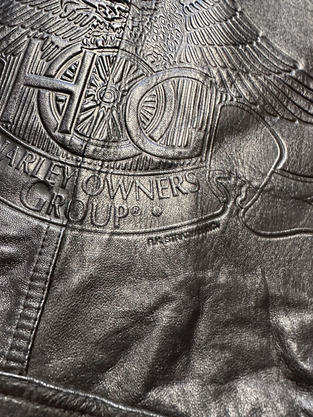 Harley Davidson × Vintage Vintage Harley Davidson leather jacket size L big logo Size US L / EU 52-54 / 3 - 9 Thumbnail