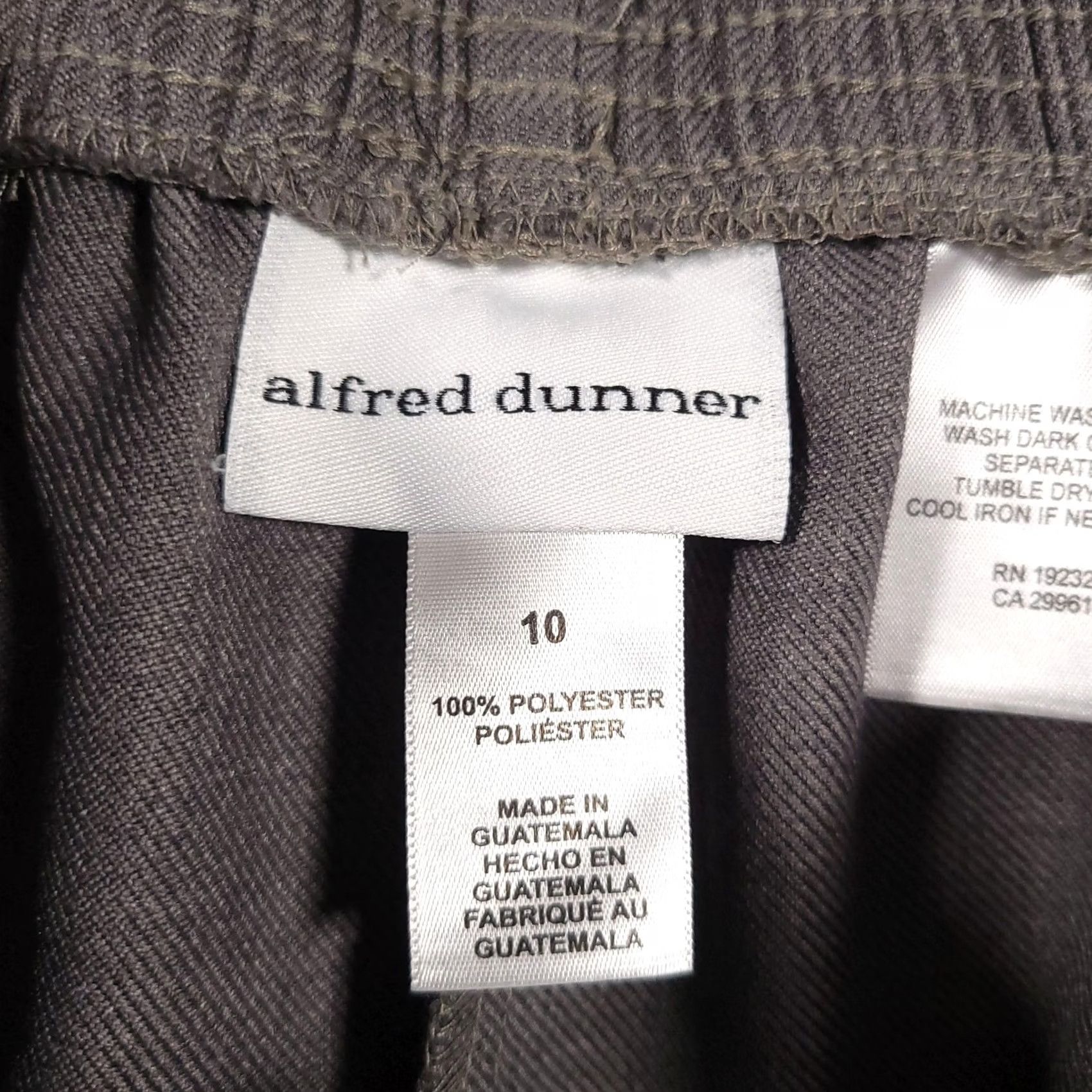 Vintage Alfred Dunner Pants Womens 10 Gray Straight Leg Pull On Pockets Workwear Career Dress Pants Slimline Size 32" / US 10 / IT 46 - 5 Thumbnail
