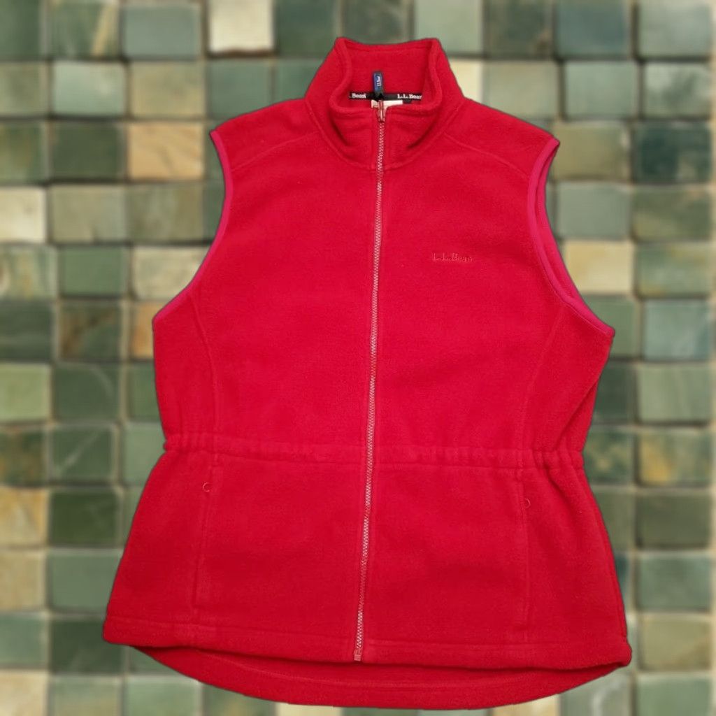 Vintage LL Bean Fleece Vest Womens Medium Red Full Zip Sleeveless Outdoors Made USA Size M / US 6-8 / IT 42-44 - 1 Thumbnail