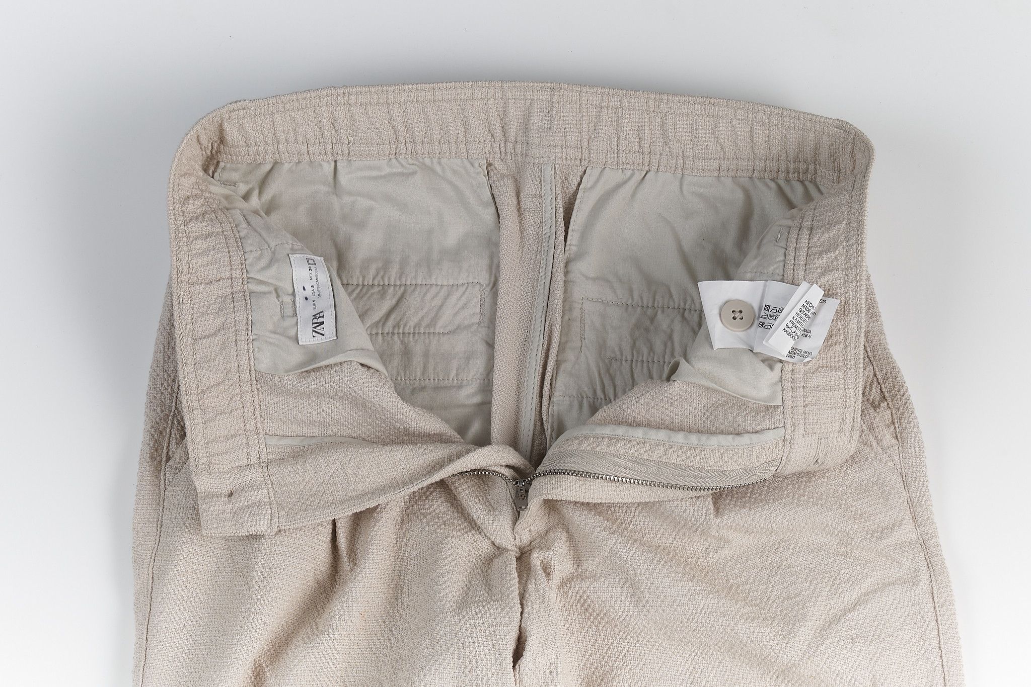 Zara Zara Textured Cotton Blend Pants SZ:S Size US 28 / EU 44 - 2 Thumbnail
