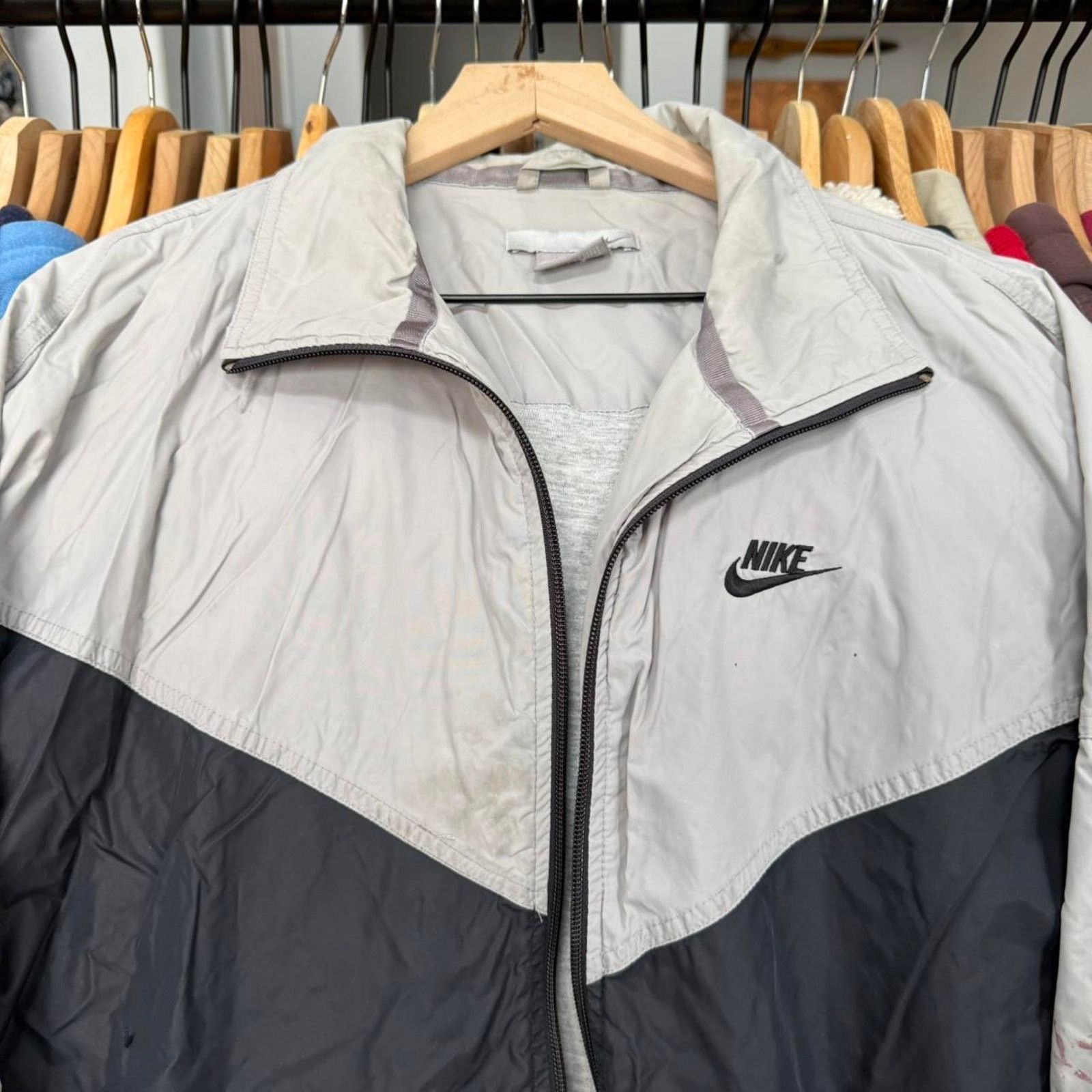 Nike Vintage Y2K Nike Track Jacket Distressed Grey Size US XL / EU 56 / 4 - 2 Thumbnail