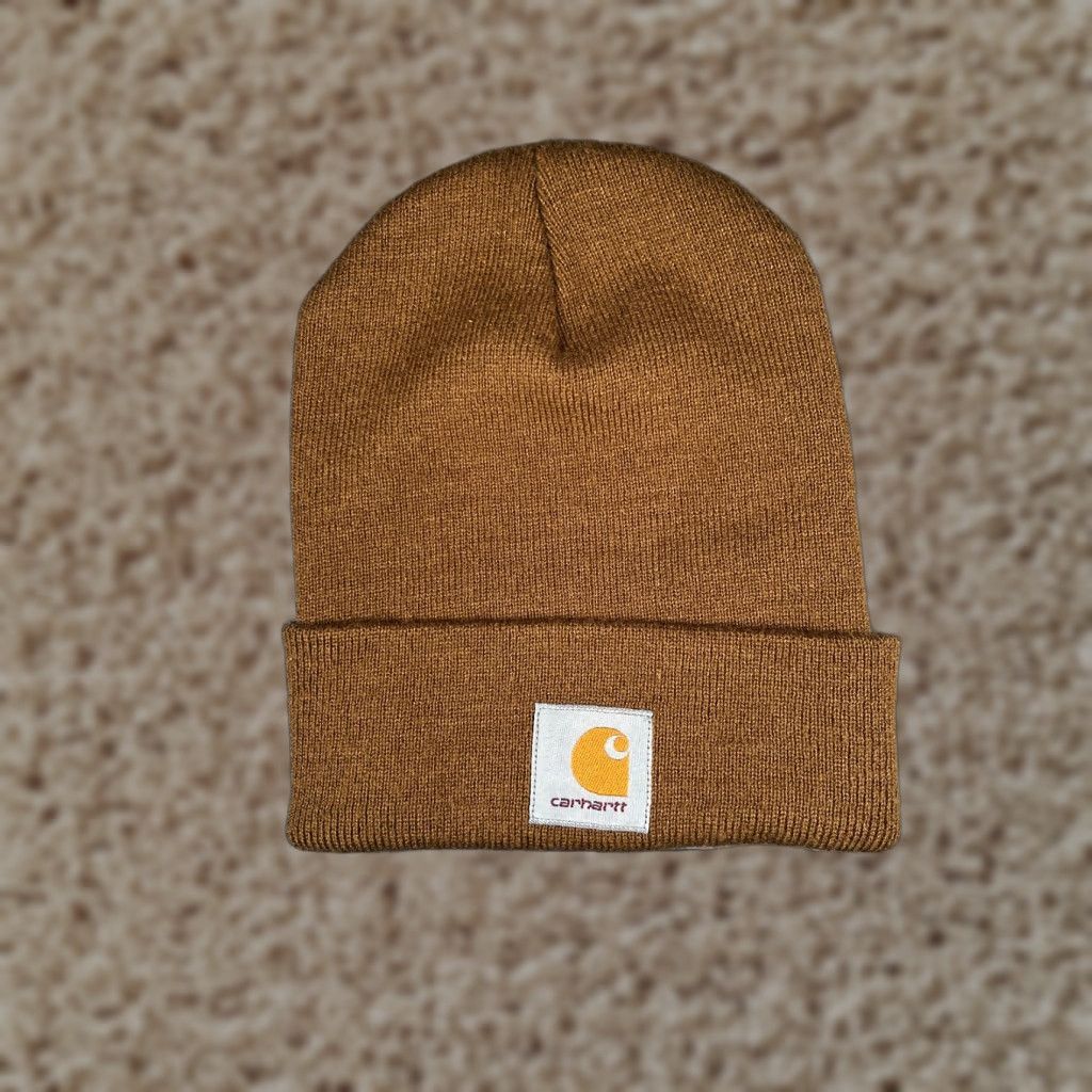 Carhartt Carhartt Beanie Hat One Size Adult Brown Knit 100% Acrylic USA Workwear Winter Summer Spring Fall Mens Size ONE SIZE - 1 Thumbnail