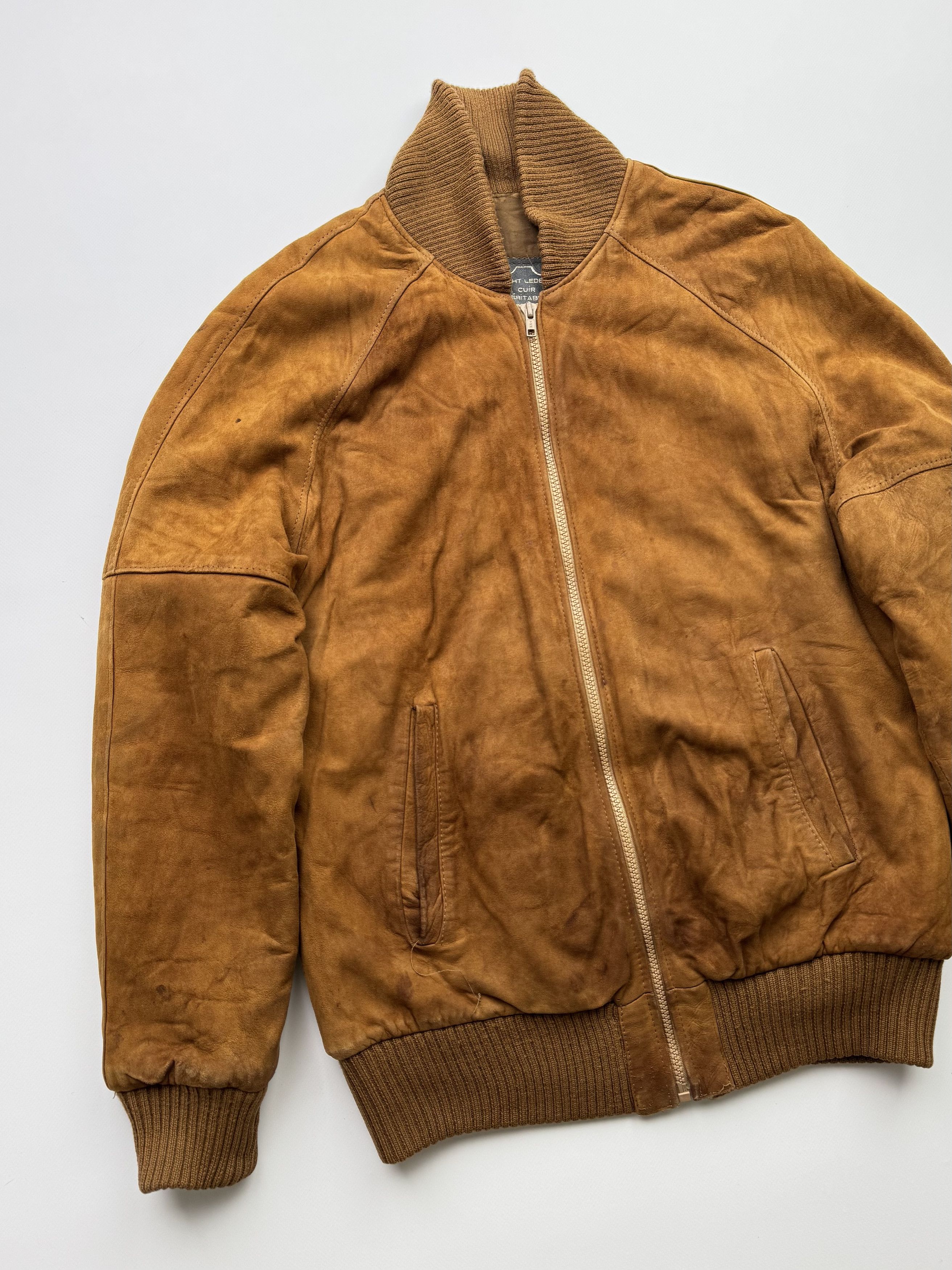 Vintage Vintage Thrashed Leather Bomber Jacket B431(V198)E2 Size US M / EU 48-50 / 2 - 2 Thumbnail