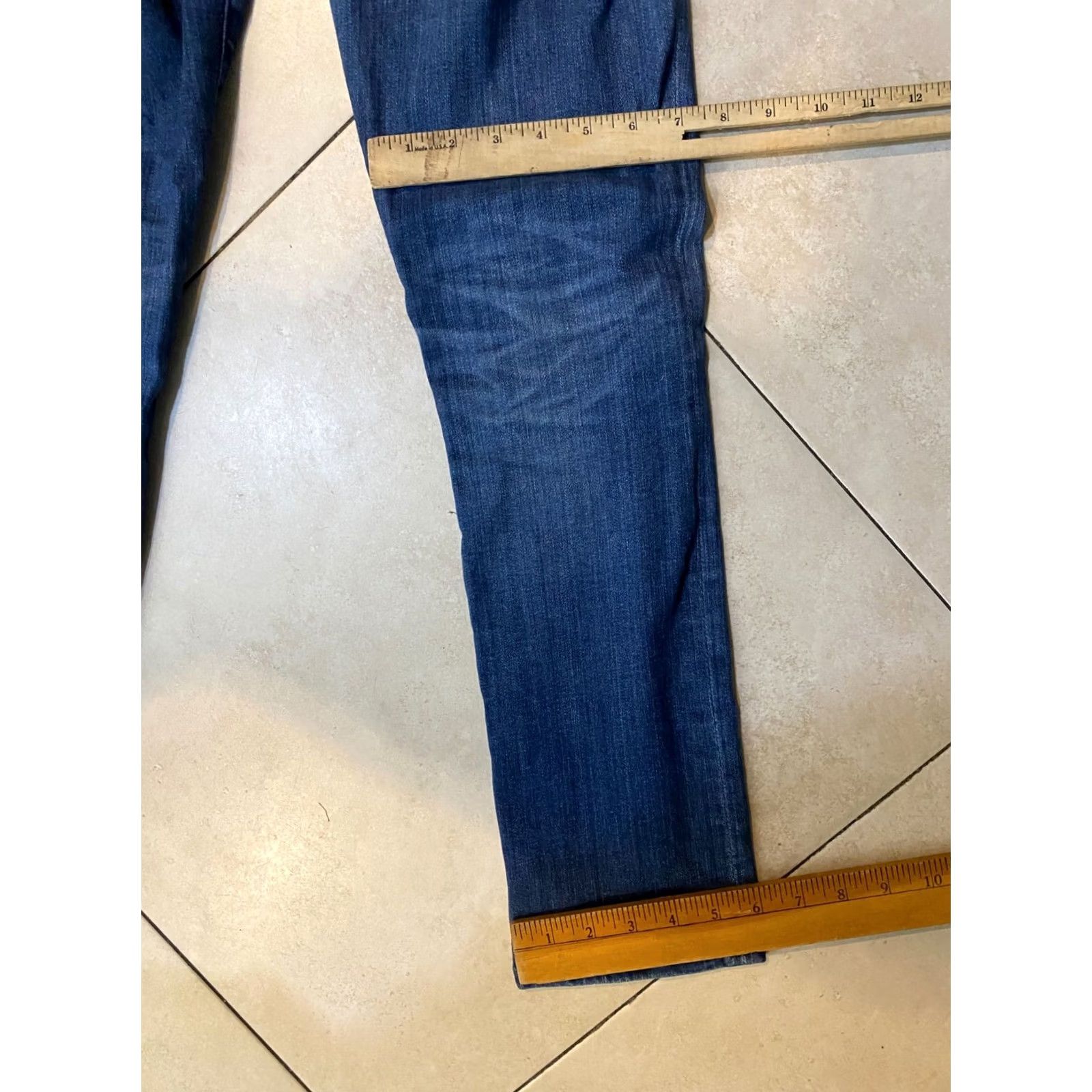 Vintage AG Adriano Goldschmied Mari High Rise Crop Straight Jeans Size 24 Blue Denim 27in Inseam Women Regular Jeans B93 Size 42" / US 20 - 8 Thumbnail