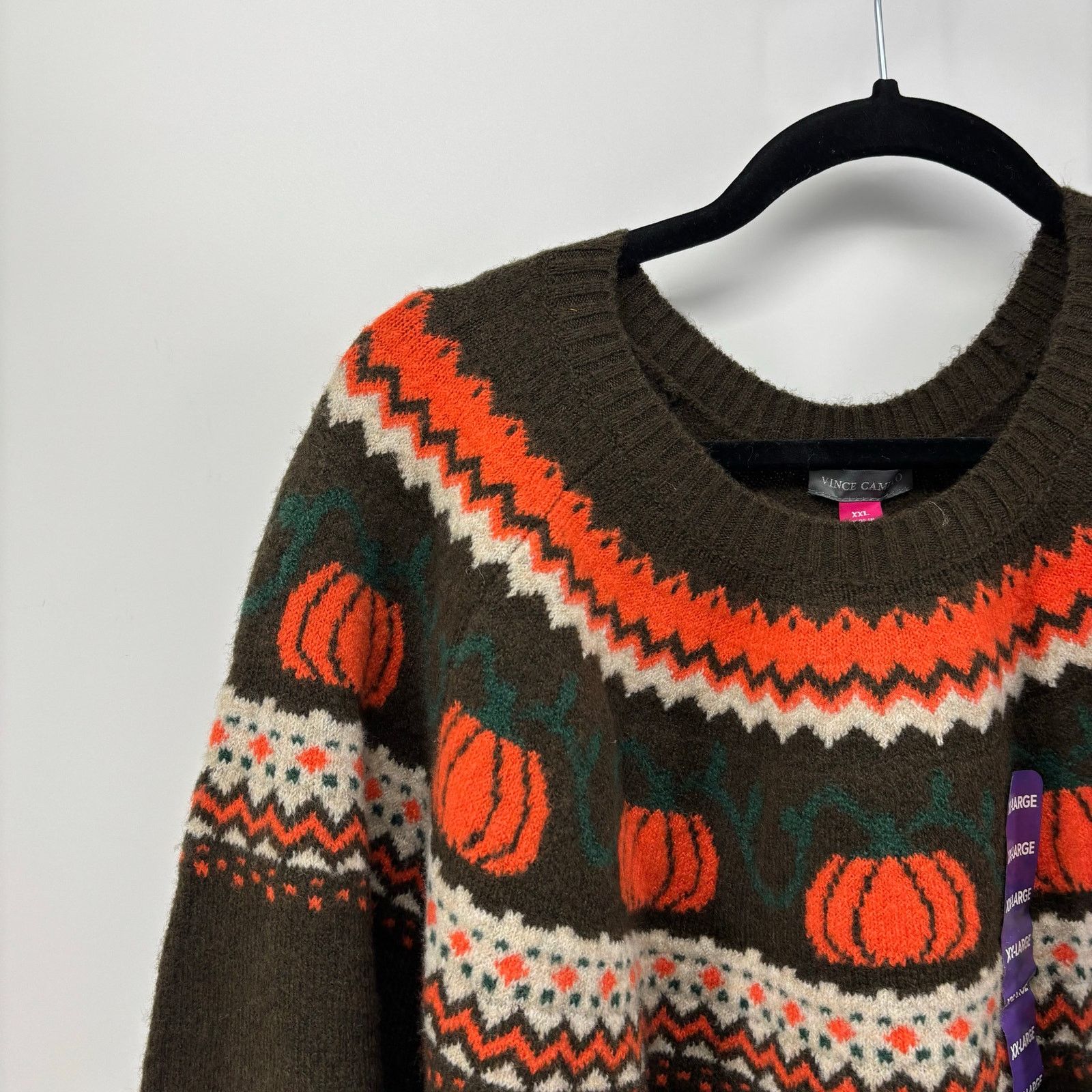 Vince Camuto Vince Camuto Womens Size XXL Thanksgiving Pumpkin Fair Isle Size XXL / US 16-18 / IT 52-54 - 9 Thumbnail