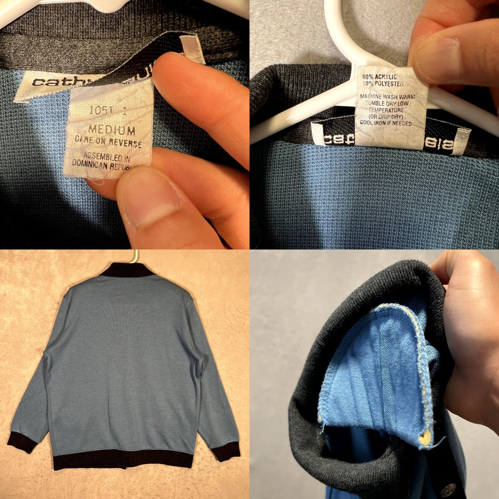Vintage VINTAGE Cathy Daniels Button Collared Sweater Womens M Blue Black Pockets Size M / US 6-8 / IT 42-44 - 8 Thumbnail