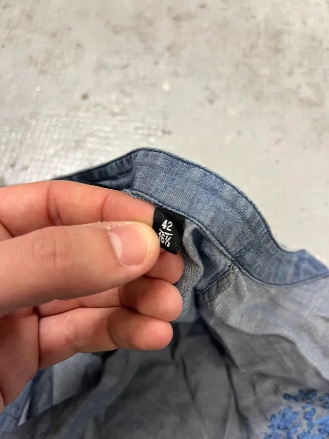 Emporio Armani SS2020 Emporio Armani Embroidered Soft Blue Denim Jacket Size US M / EU 48-50 / 2 - 10 Thumbnail