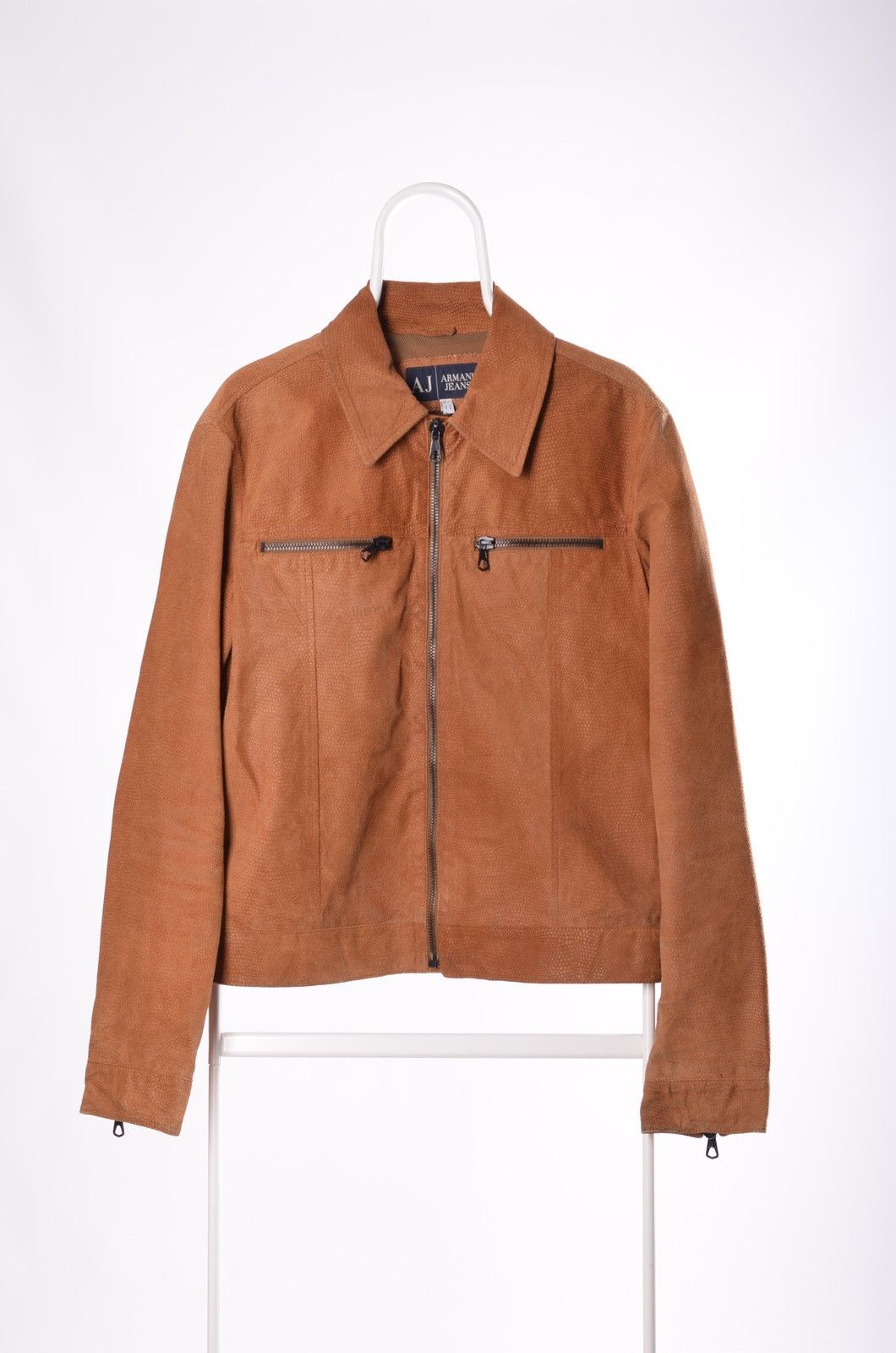 Armani × Vintage VTG leather jacket Armani Jeans with