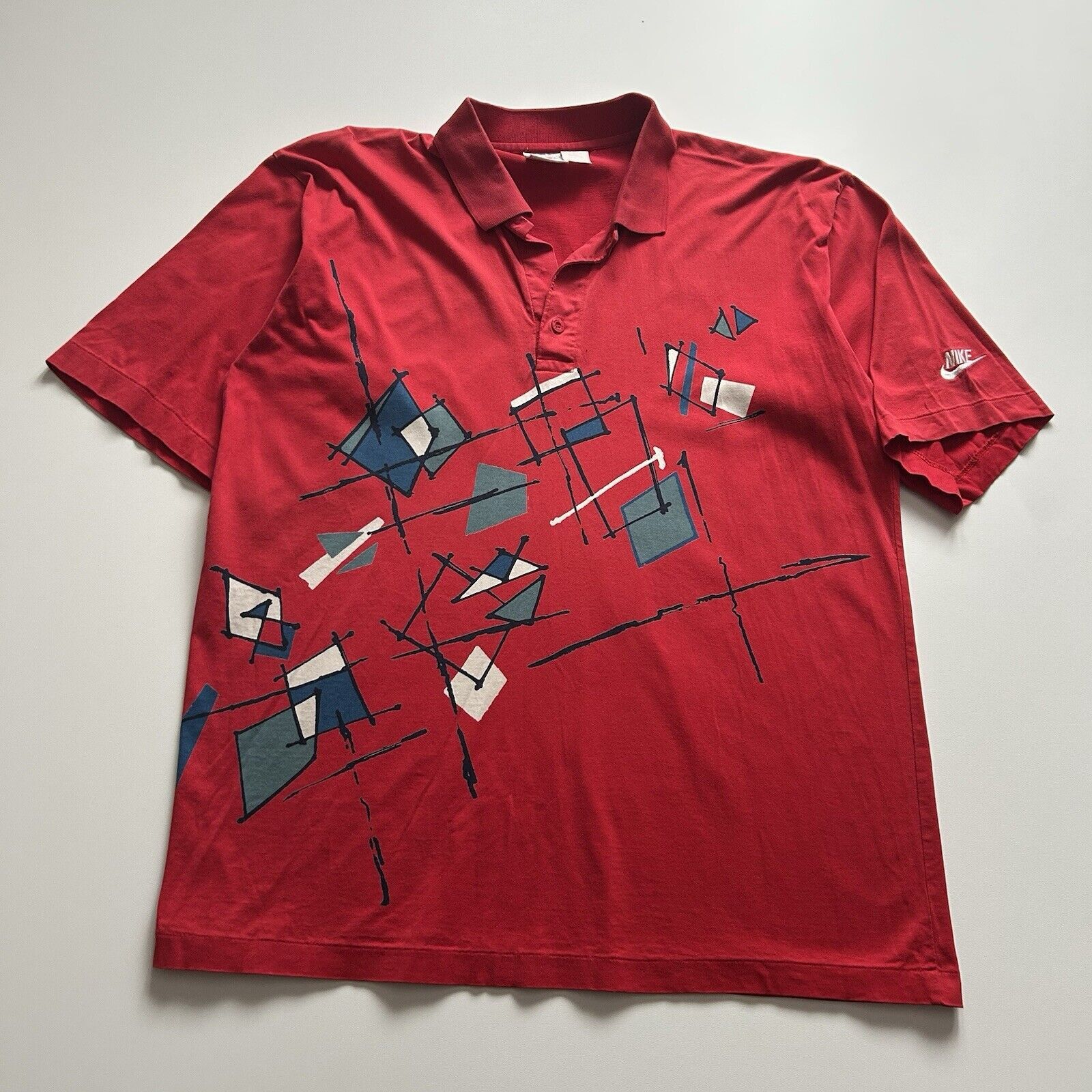 Nike Vintage 1990s Nike Embroidered Swoosh Collared Shirt Medium Size US M / EU 48-50 / 2 - 1 Thumbnail