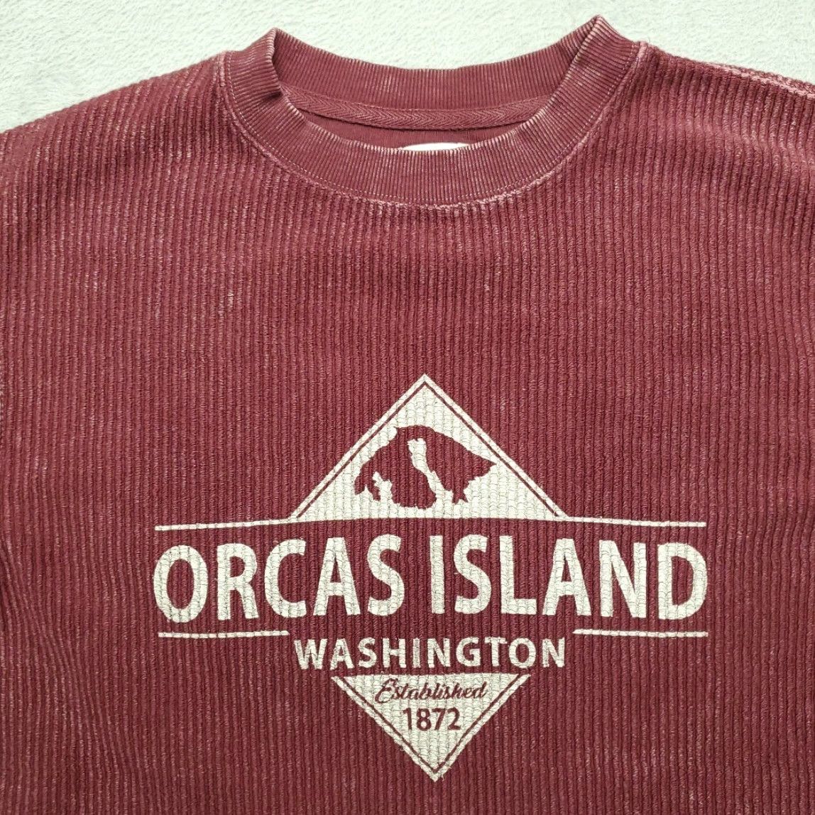 Vintage VINTAGE Orcas Island Sweatshirt Mens M Faded Maroon Nature Outdoors Ribbed Crewneck Size US M / EU 48-50 / 2 - 2 Thumbnail