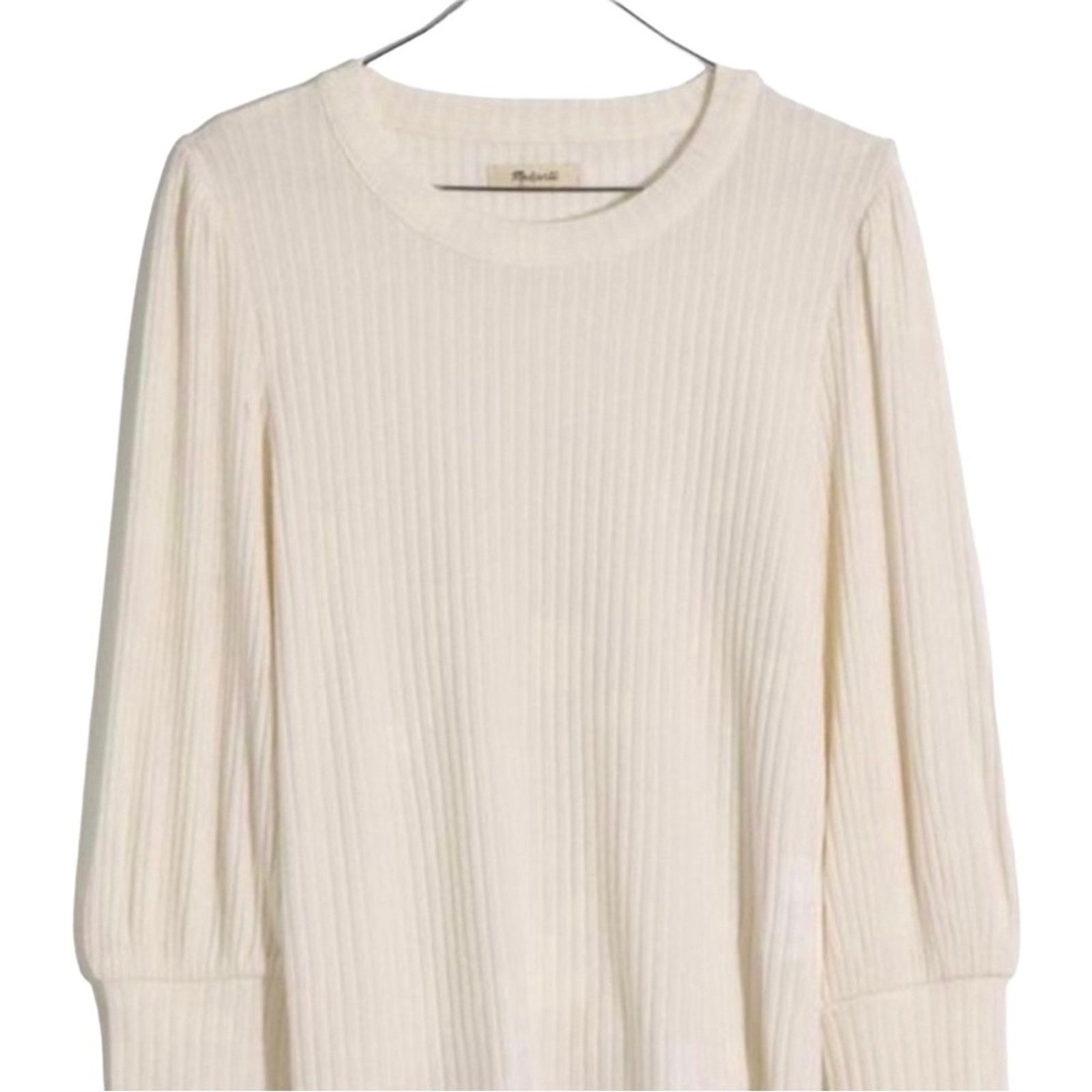 Madewell Madewell Cream Balloon Long Sleeve Crewneck Sweater Size XS Size XS / US 0-2 / IT 36-38 - 1 Thumbnail