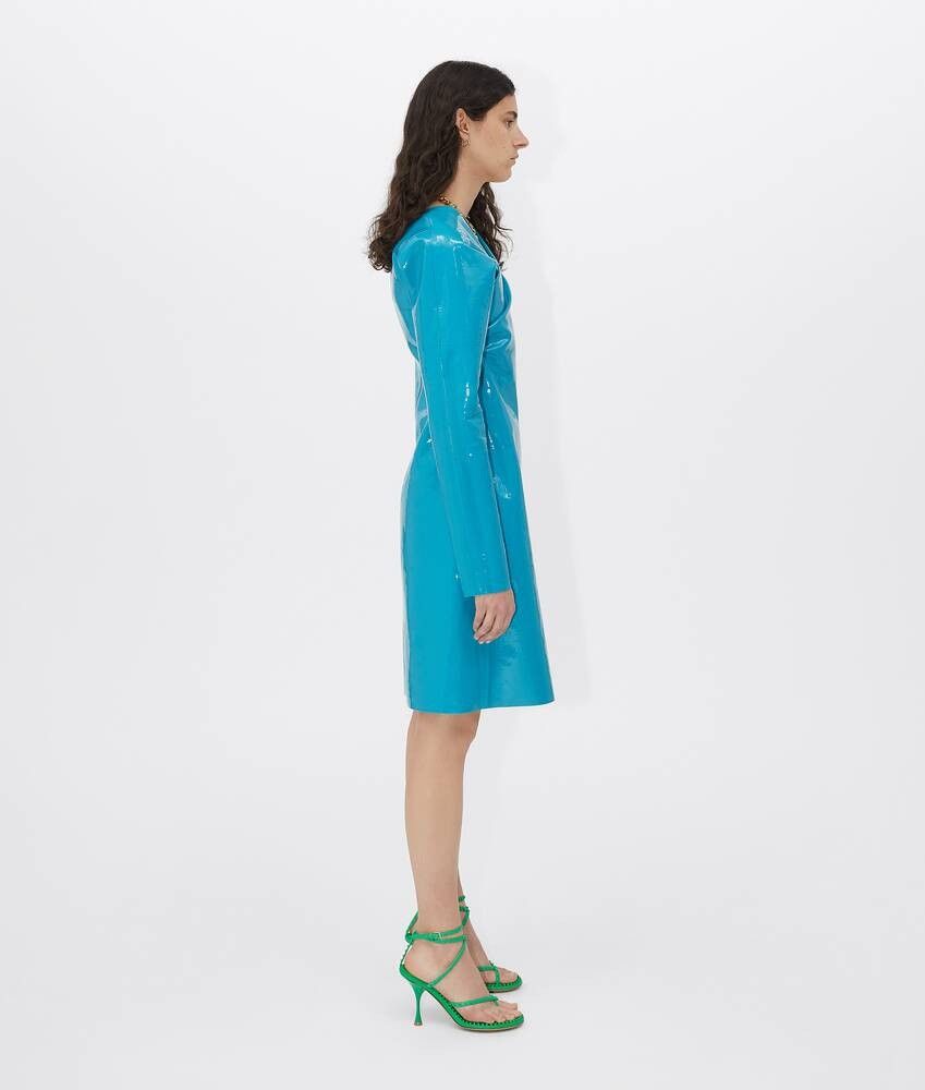 Bottega Veneta o1y0725 Mini Dress in Turquoise Size S / US 4 / IT 40 - 3 Thumbnail