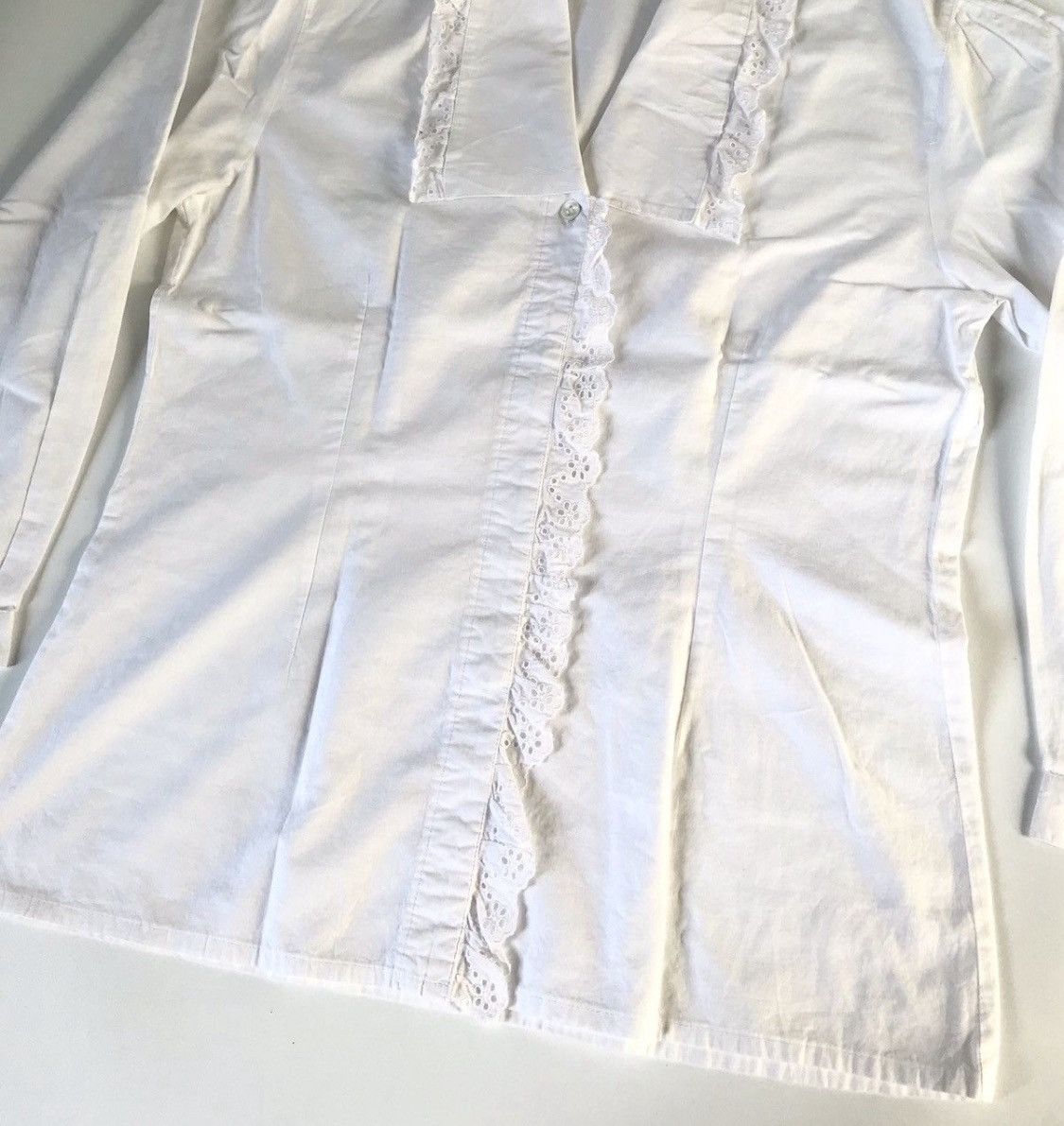 Comme des Garcons Vintage cdg ruffle white button up shirt Size US S / EU 44-46 / 1 - 2 Thumbnail