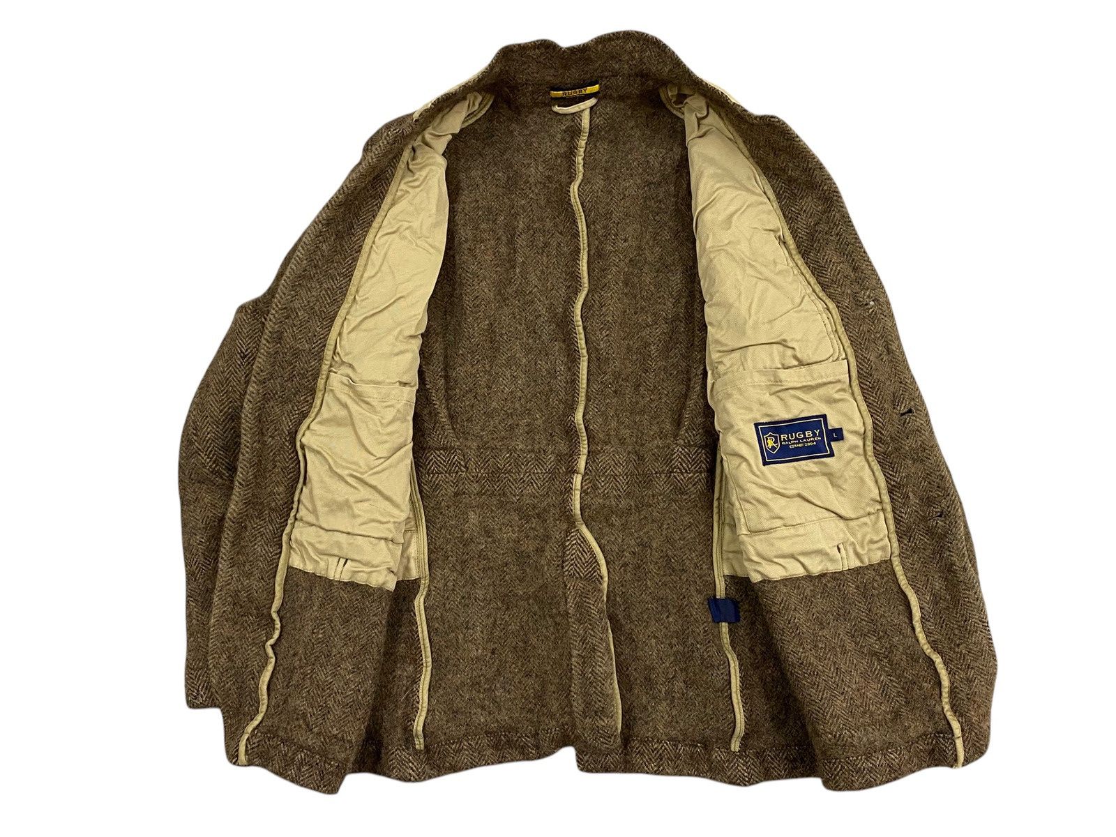 Rugby Ralph Lauren RUGBY Ralph Lauren Herringbone Wool Jacket Vintage Size US M / EU 48-50 / 2 - 3 Thumbnail