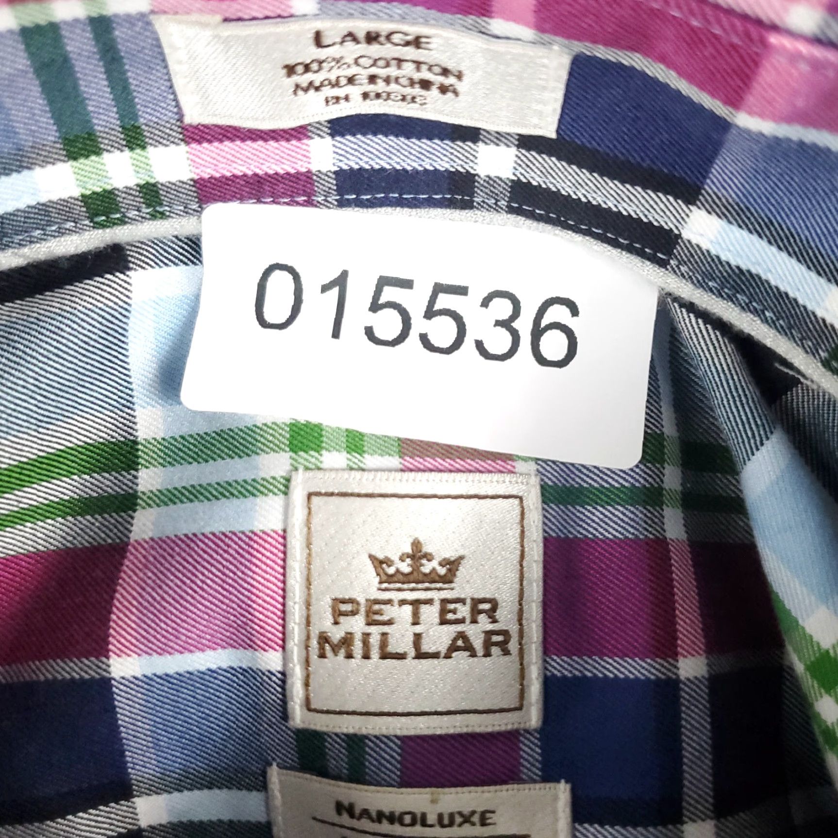 Peter Millar Peter Millar Shirt Mens L Blue Plaid Button-Up Long Sleeve Casual Business Formal Workwear Men Mens Size US L / EU 52-54 / 3 - 8 Thumbnail