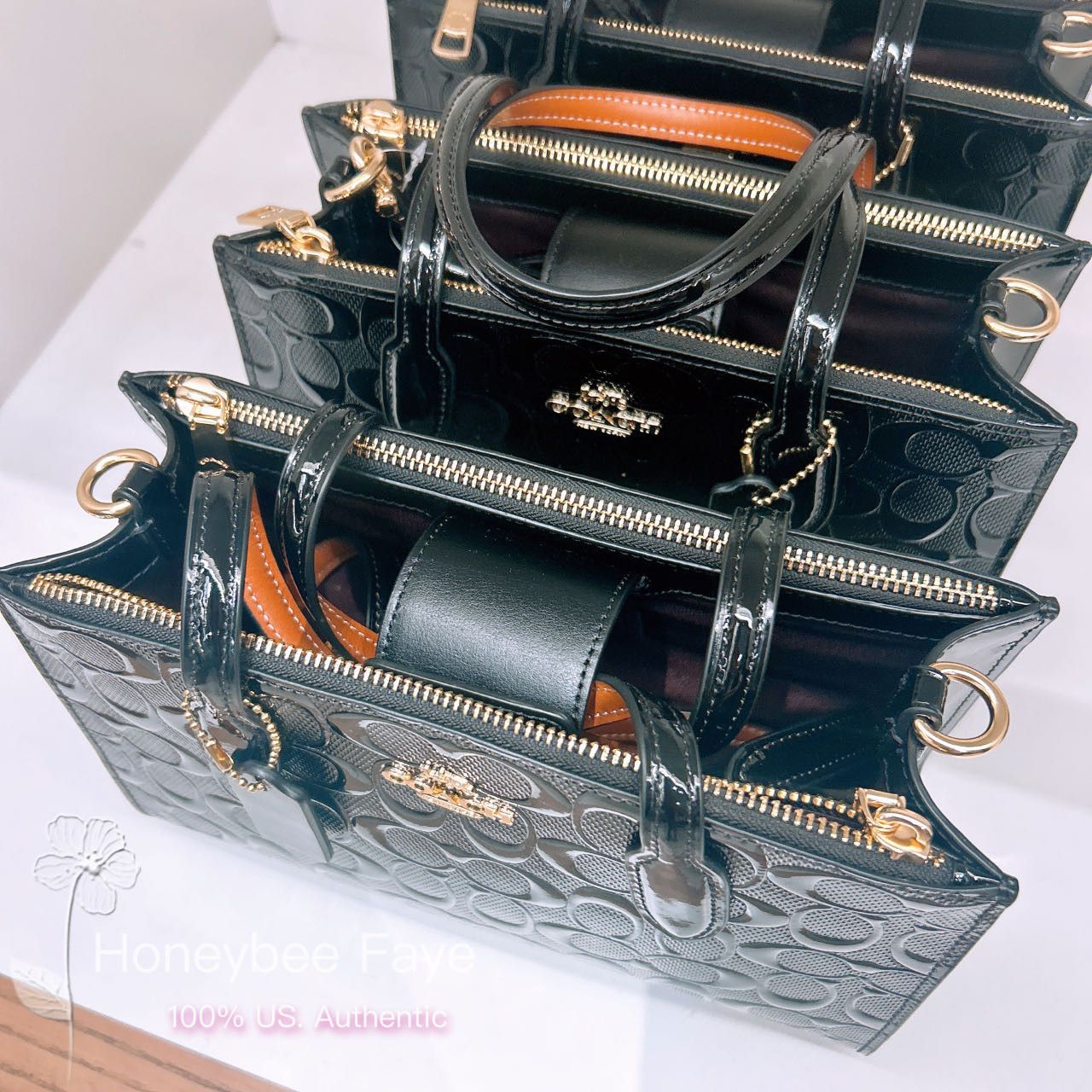 Coach Nina Small Tote Bag In Signature Leather CV400 Size ONE SIZE - 3 Thumbnail