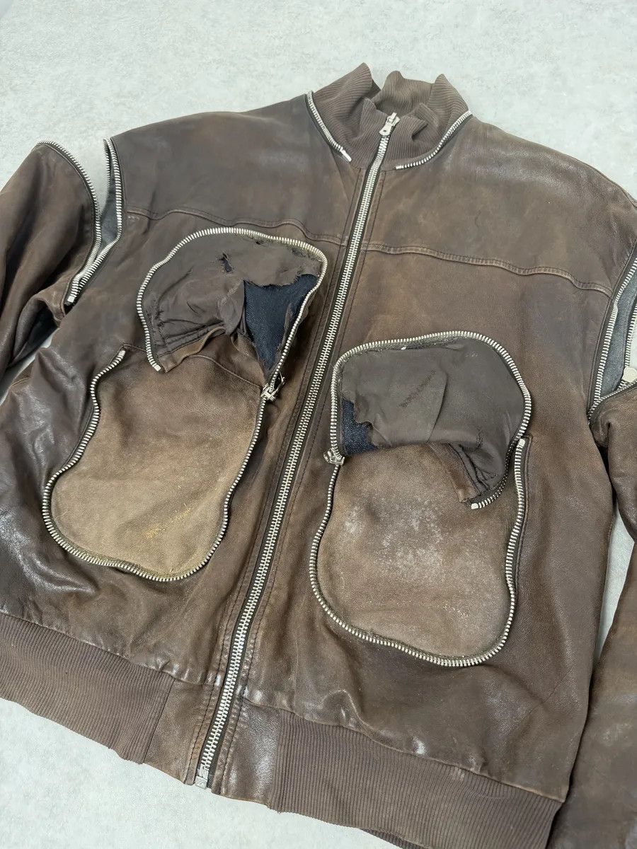Dolce & Gabbana AW2003 Dolce & Gabbana Goatskin Detachable Sleeves Cargo Leather Bomber Jacket Size US M / EU 48-50 / 2 - 10 Thumbnail