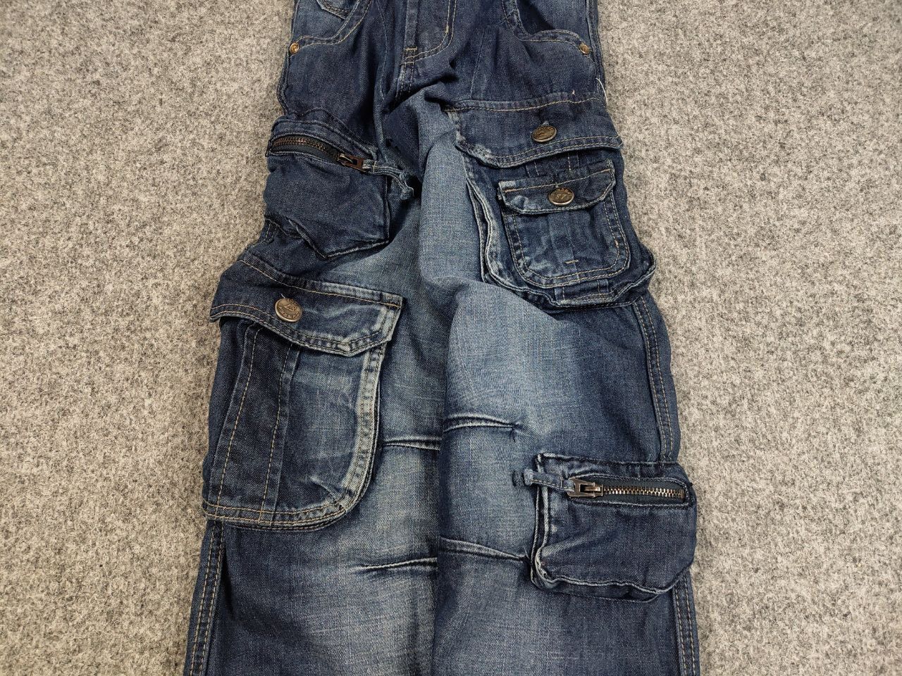 Japanese Brand Vintage if six was nine Style Y2K Faded Denim Cargo Jeans Size US 31 - 8 Thumbnail
