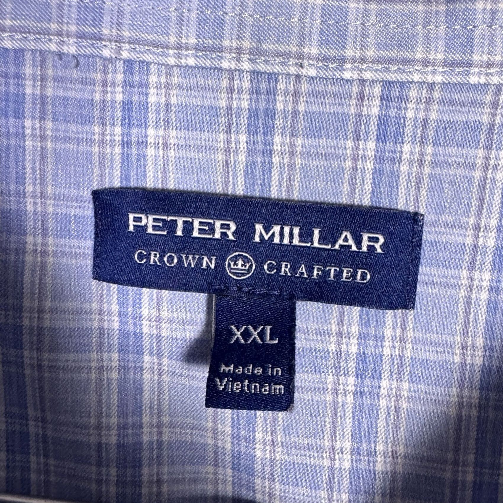 Peter Millar Peter Millar Crown Crafted Shirt Mens XXL Pinetop Performance Sport Windowpane Blue Size US XXL / EU 58 / 5 - 6 Thumbnail