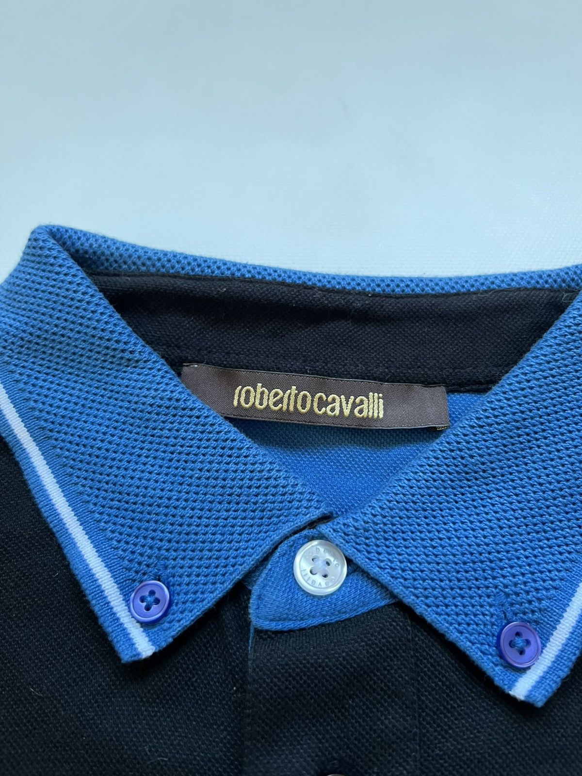 Roberto Cavalli Authentic Roberto Cavalli Contrast Collar Polo with RC Logo Size US M / EU 48-50 / 2 - 4 Thumbnail
