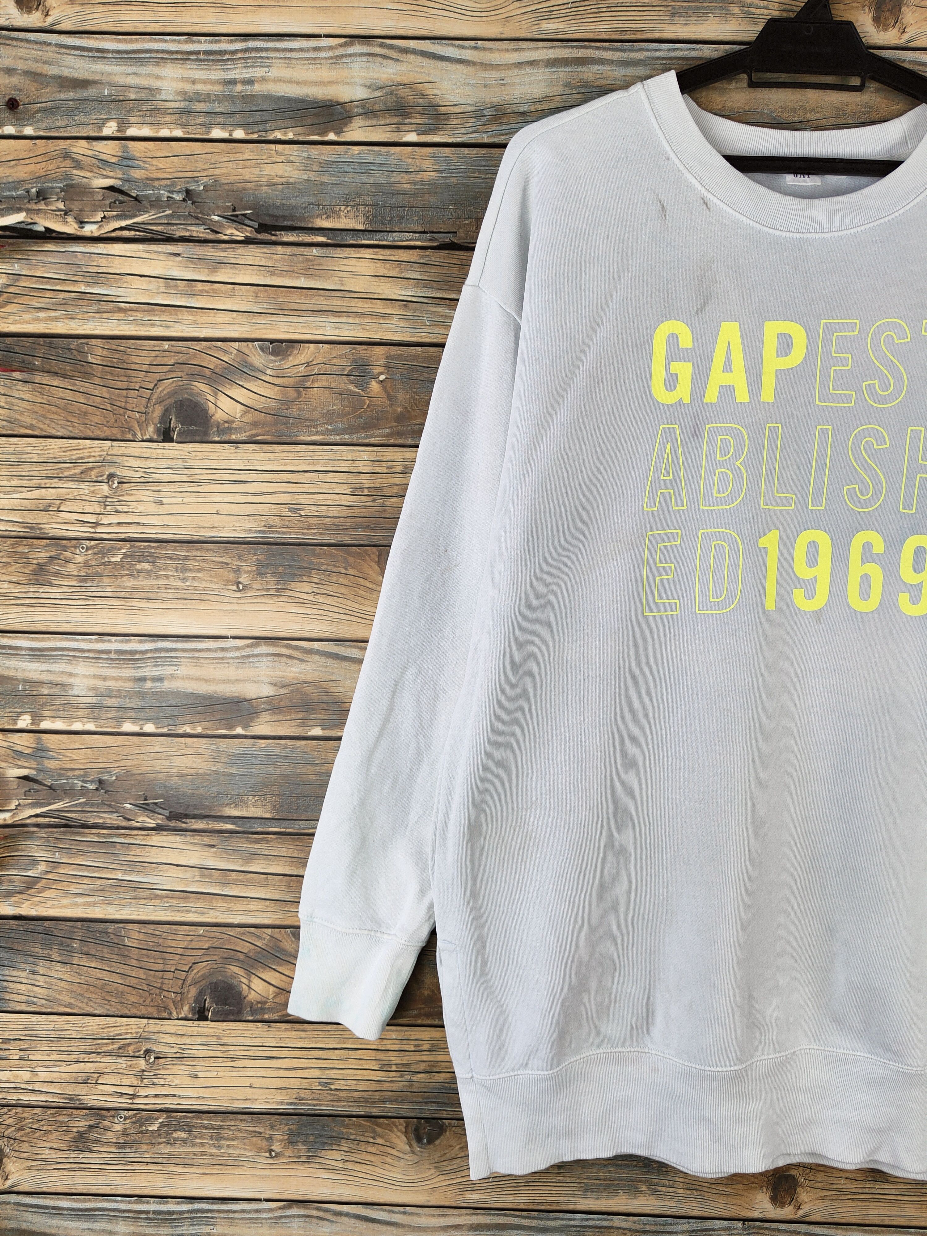 Gap Vintage Gap Soft Blue Faded Sweatshirt Size M / US 6-8 / IT 42-44 - 3 Thumbnail