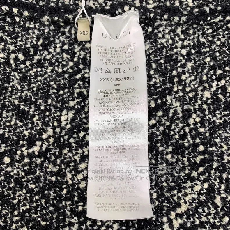 Gucci Gucci Black logo jacquard full-print cotton lapel cloak co Size XXS / US 00 / IT 34 - 6 Thumbnail