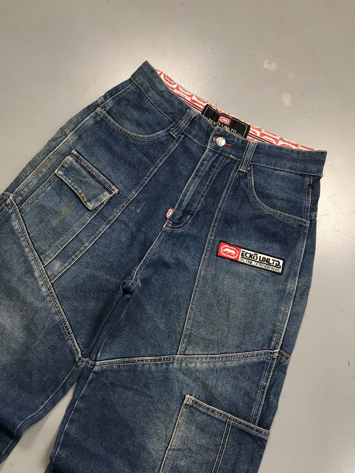 Ecko Unltd. × Vintage Vintage Ecko UNLTD SpellOut embroidered denim Size US 31 - 3 Thumbnail