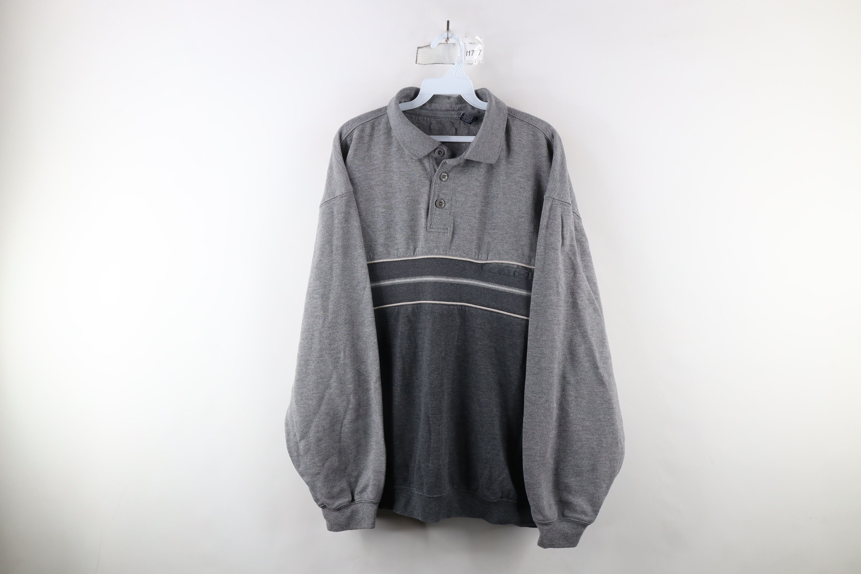 Vintage Vintage 90s Streetwear Block Collared Pullover Sweatshirt Size US XXL / EU 58 / 5 - 1 Thumbnail