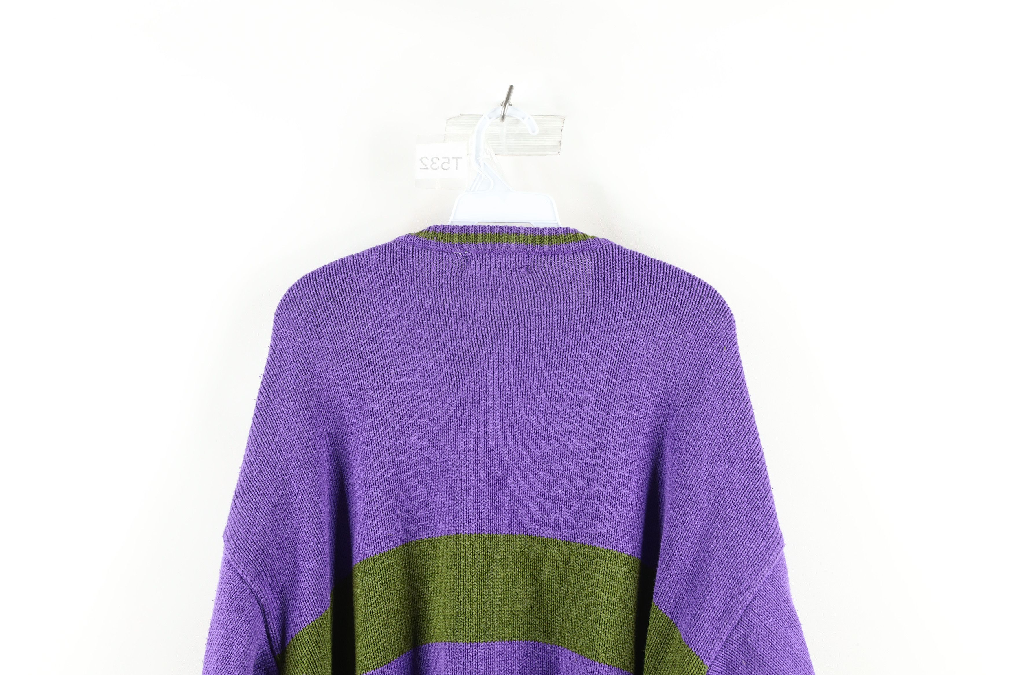 Vintage Vintage 90s Dapper Cable Knit Long Sleeve V-Neck Sweater Size US XL / EU 56 / 4 - 8 Thumbnail
