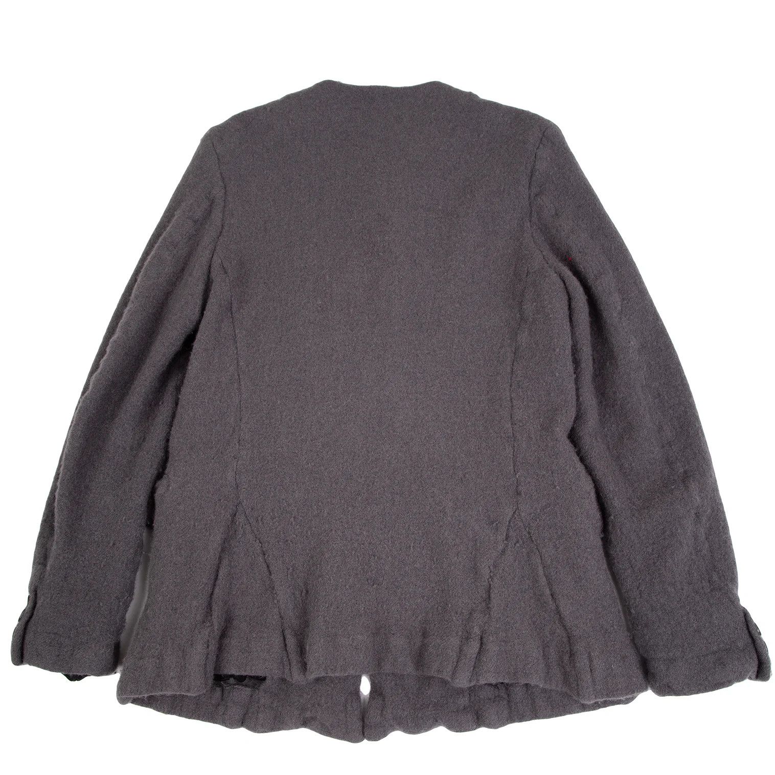 Comme des Garcons Homme Plus Wool Felted No-Collar Jacket in Gray Size M Size US M / EU 48-50 / 2 - 13 Thumbnail