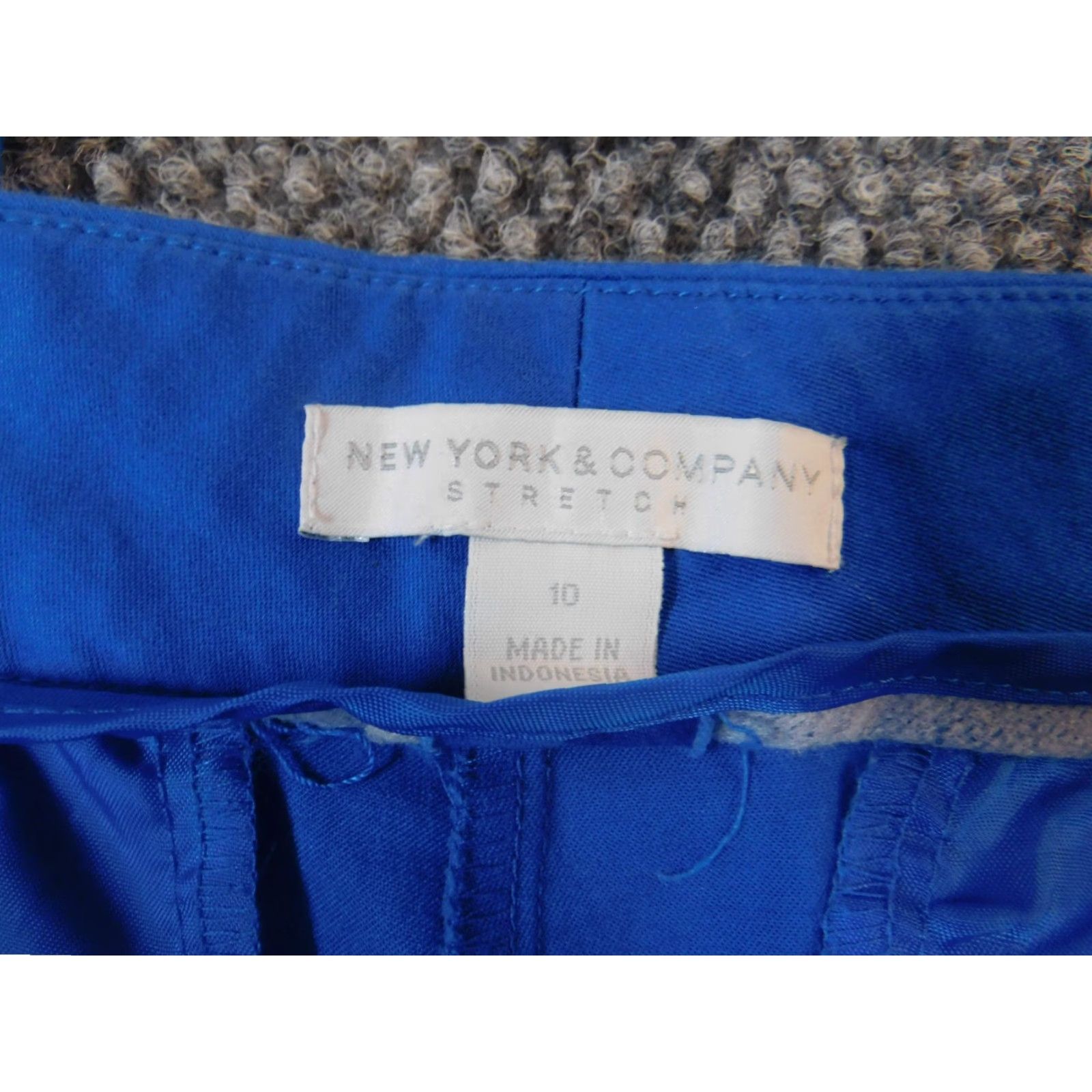 Vintage New York and Company Womens Pants 10 Blue Straight Chino Regular Inseam 26 in Stretch Comfort Casual 90s? American Environment? Size 32" / US 10 / IT 46 - 3 Thumbnail