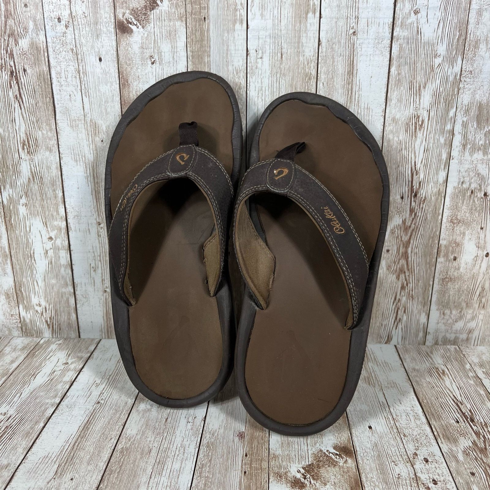 Olukai Olukai flip flops leather brown Mens 8 Size US 8 / EU 41 - 5 Thumbnail