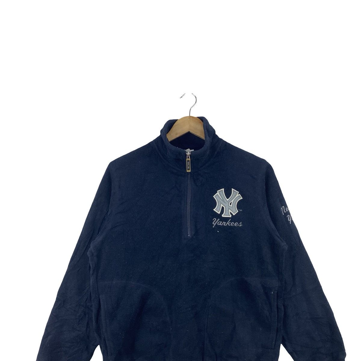 MLB Vintage MLB NEW YORK Yankees Quarter Zip Fleece Jacket Size US M / EU 48-50 / 2 - 2 Thumbnail