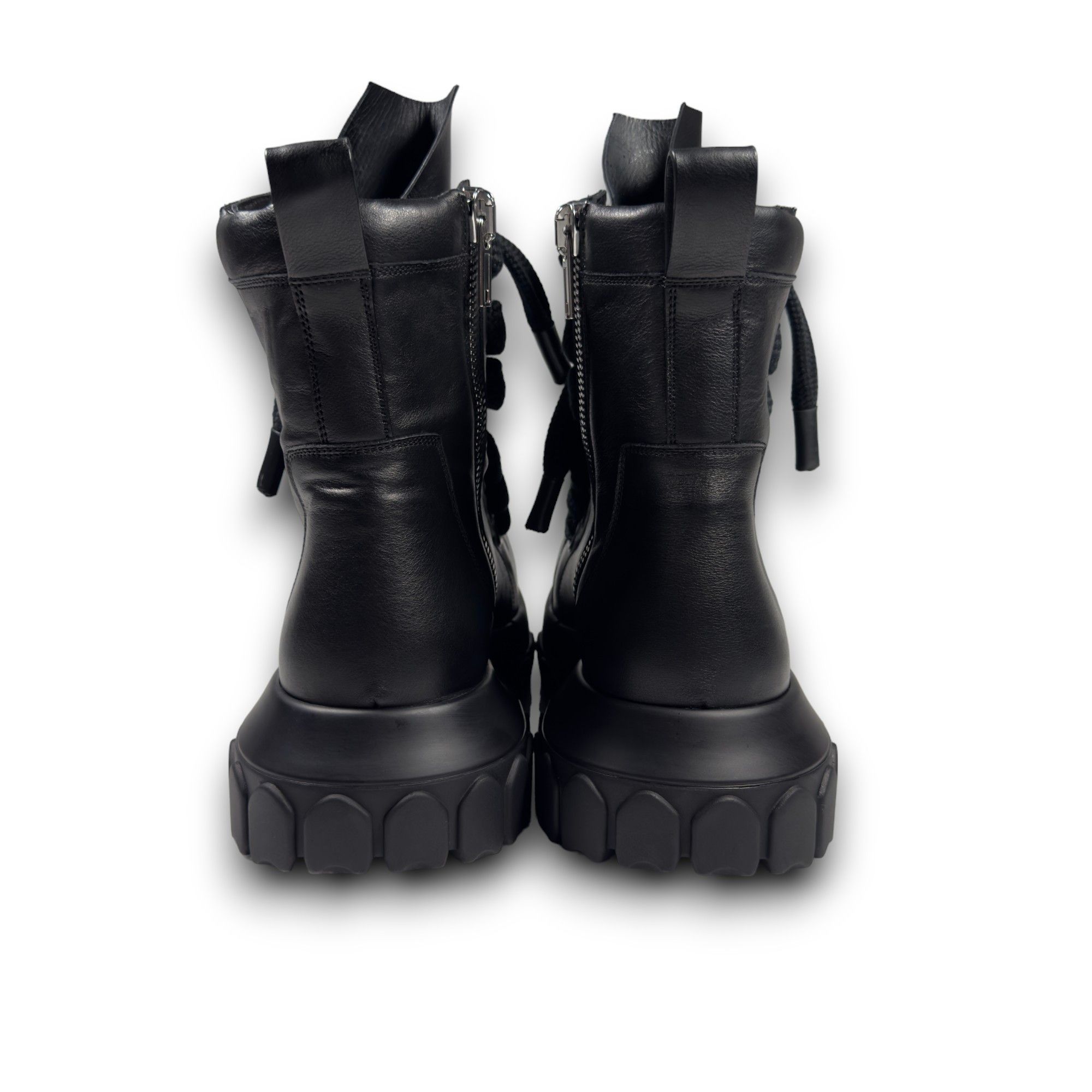 Rick Owens JUMBO LACED BOZO TRACTOR BOOTS BLACK SS24 LIDO | Grailed