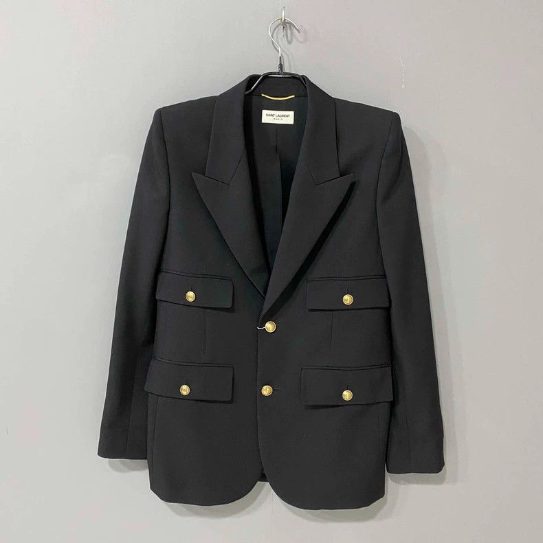 Saint Laurent Paris Saint Laurent Paris Classic Gold Button Black blazer 2505-N Size XS / US 0-2 / IT 36-38 - 1 Thumbnail