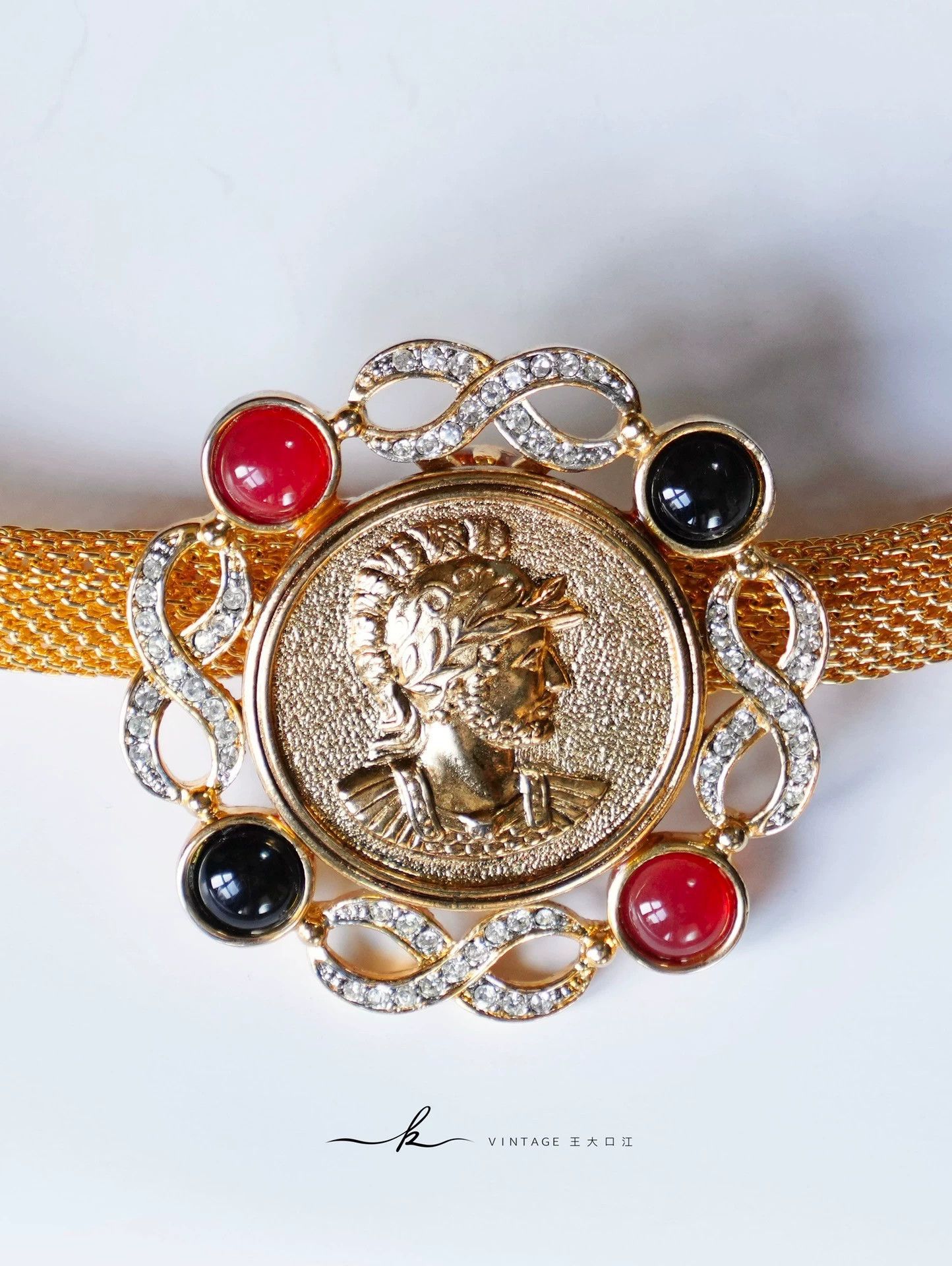 Pierre Balmain Pierre Balmain Paris Roman Coin Colored Gem Choker Size ONE SIZE - 2 Thumbnail