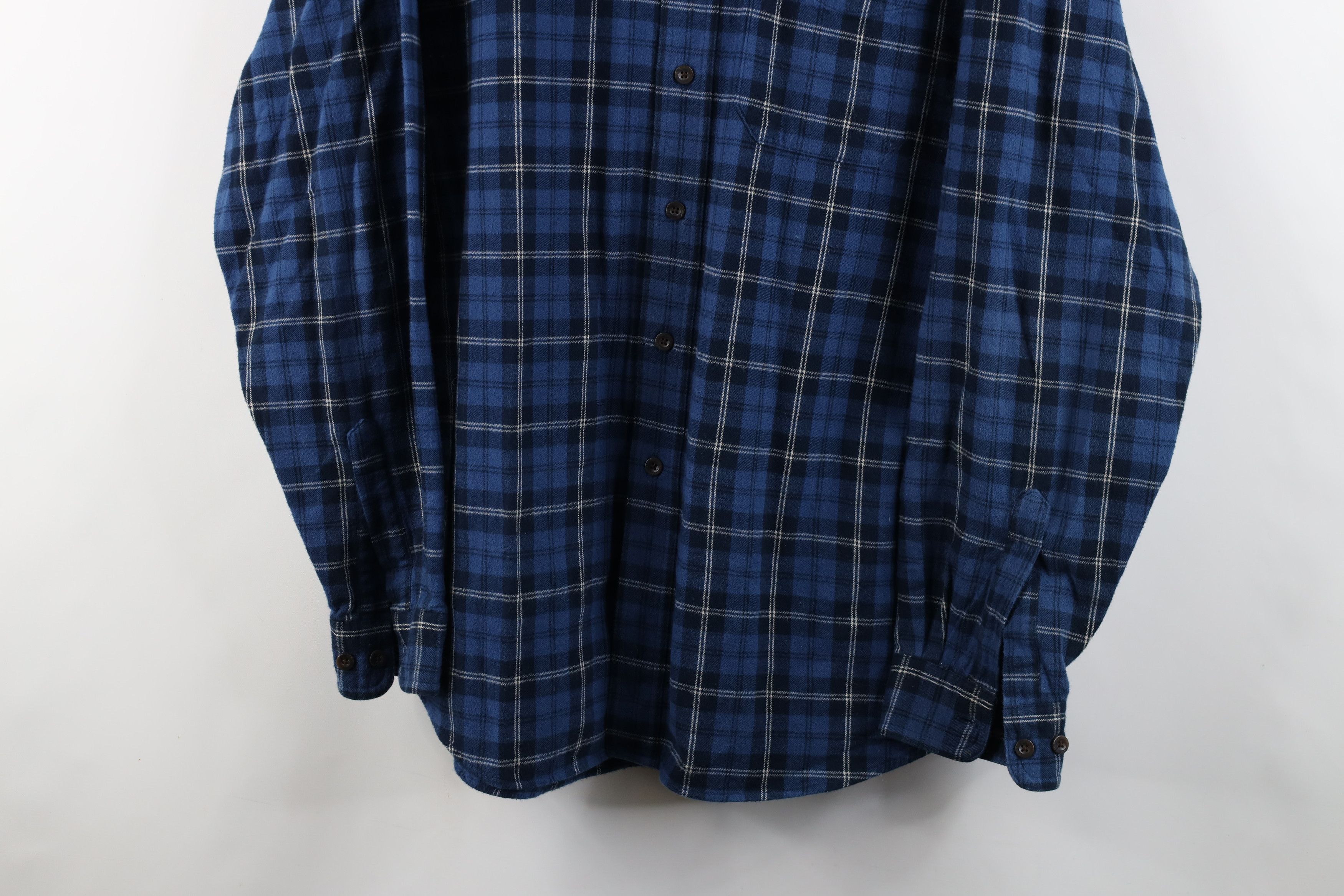 L.L. Bean × Vintage Vintage LL Bean Collared Button Down Shirt Blue Plaid Size US L / EU 52-54 / 3 - 3 Thumbnail