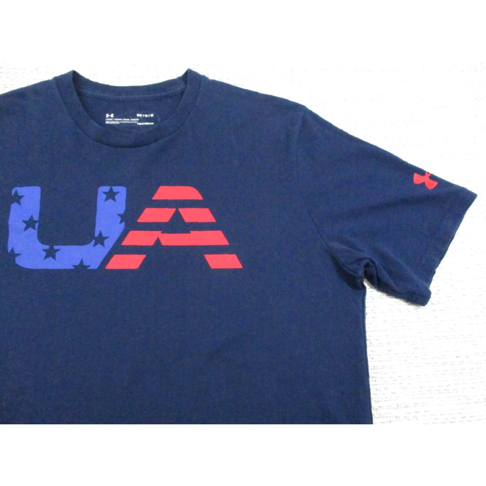Under Armour Under Armour Shirt Mens Medium Blue USA HeatGear Loose Fit Patriotic Graphic Size US M / EU 48-50 / 2 - 2 Thumbnail