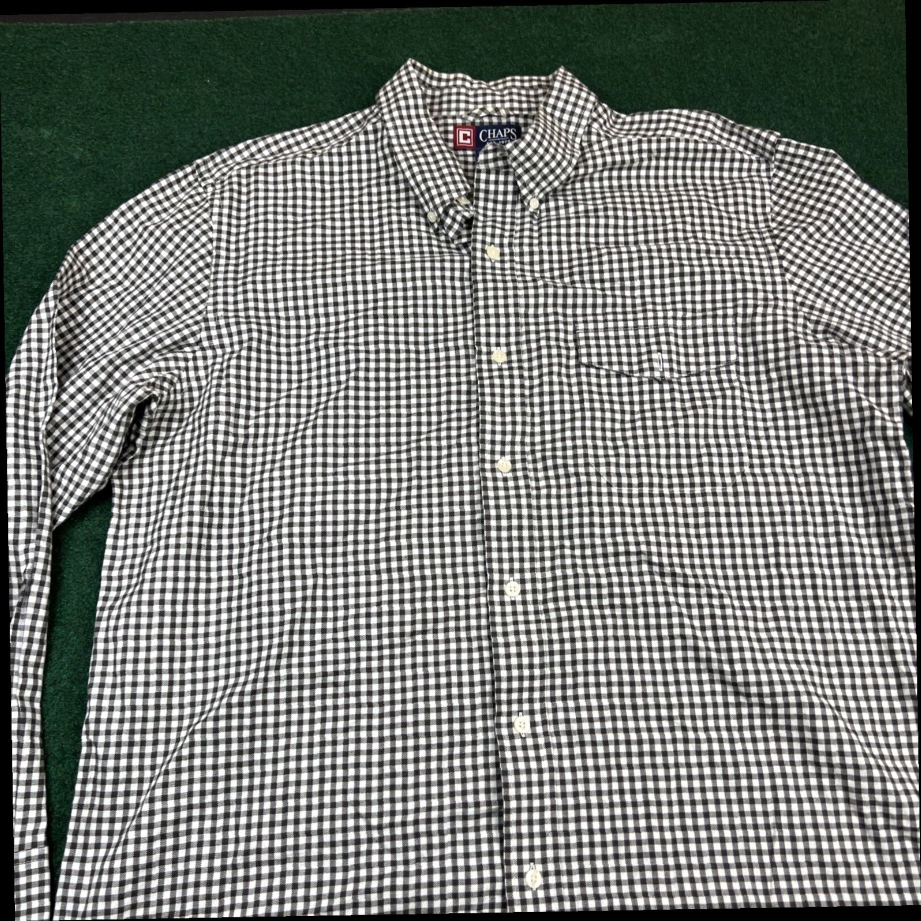 Chaps CHAPS Men's Button Down Shirt XL Long Sleeve Brown White Checkered Size US XL / EU 56 / 4 - 2 Thumbnail