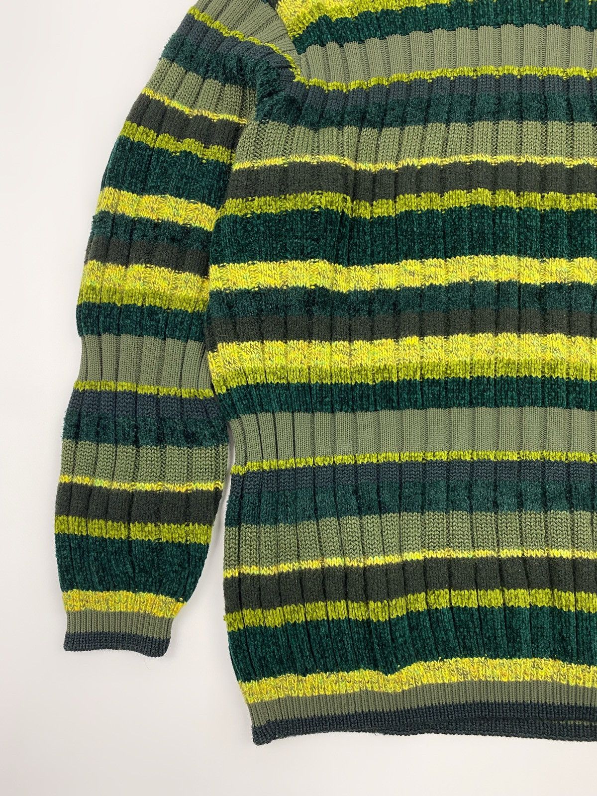 Versace 1990s Vintage Versace Classic V2 Stripped Turtleneck Sweater Size US L / EU 52-54 / 3 - 6 Thumbnail