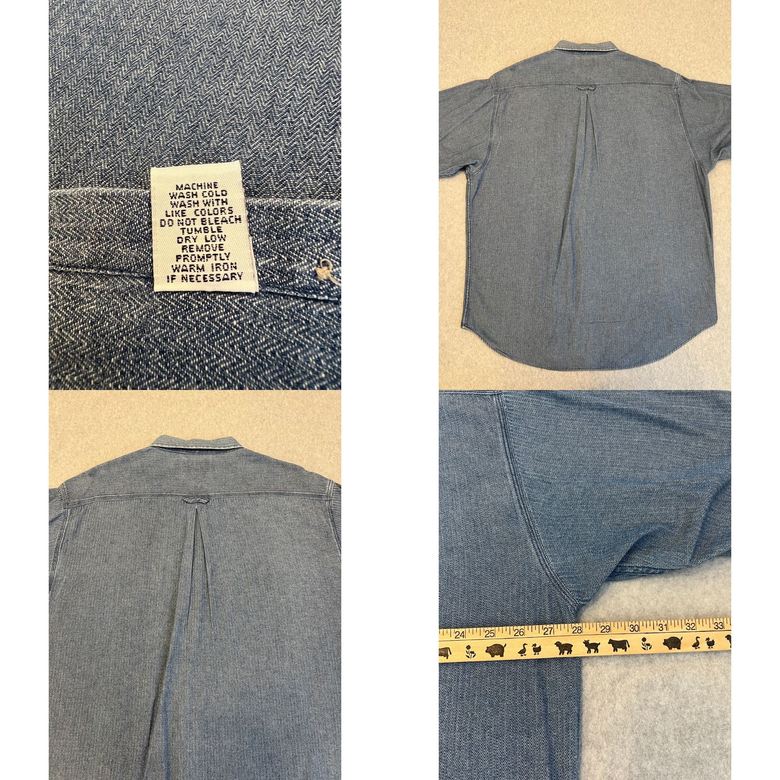 Lee Lee Shirt Mens XL Long Sleeve Pocket Chambray Button-Down Herringbone Blue Size US XL / EU 56 / 4 - 8 Thumbnail