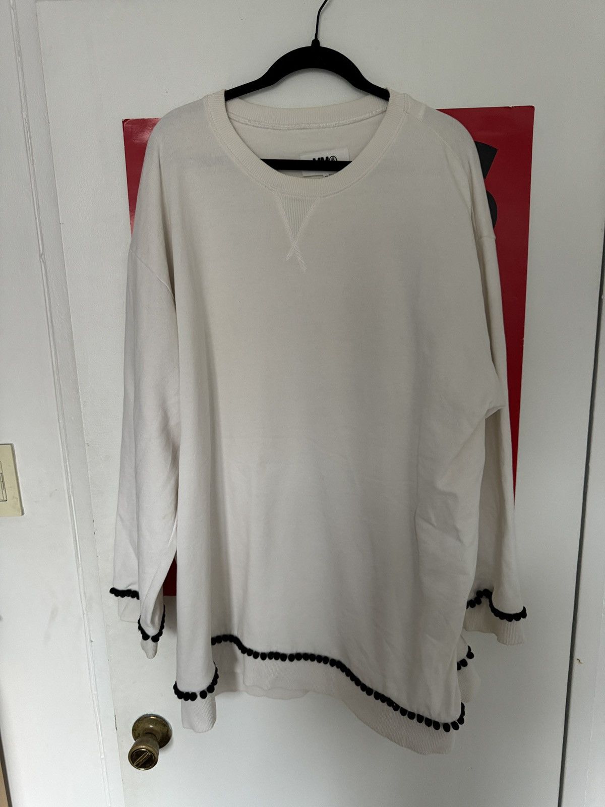 image of Maison Margiela Mm6 Oversized Sweater in White, Men's (Size XL)