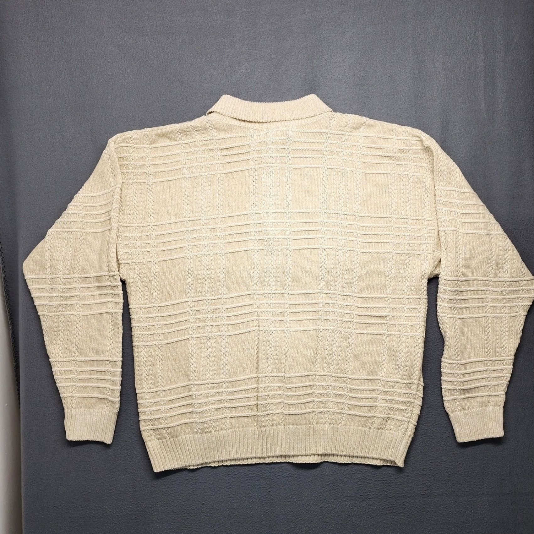 Vintage VINTAGE Boca Classics Shirt Mens XL Beige 3D Textured Long Sleeve Polo 2003 Y2K Mens XL Beige Polo Size US XL / EU 56 / 4 - 2 Thumbnail