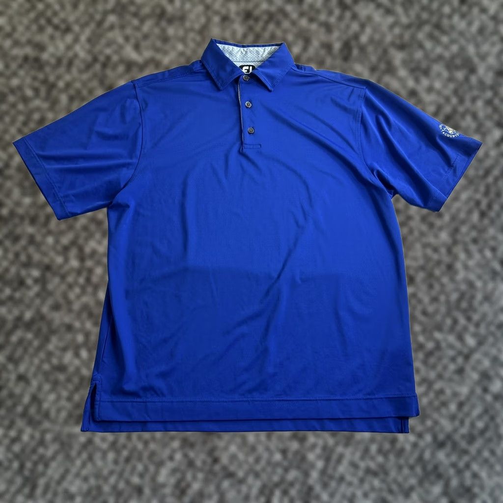Footjoy FootJoy Polo Shirt Lago Mar Country Club Short Sleeve Logo Golf Size M Blue Mens Regular Shirt Size US M / EU 48-50 / 2 - 1 Thumbnail