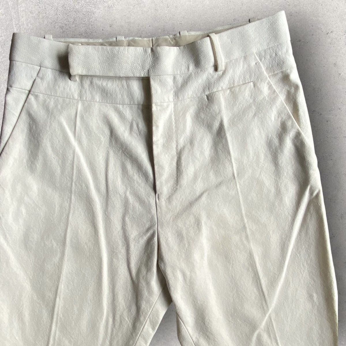 image of Haider Ackermann Contrast Jacquard Waist Band Pants in White, Men's (Size 32)
