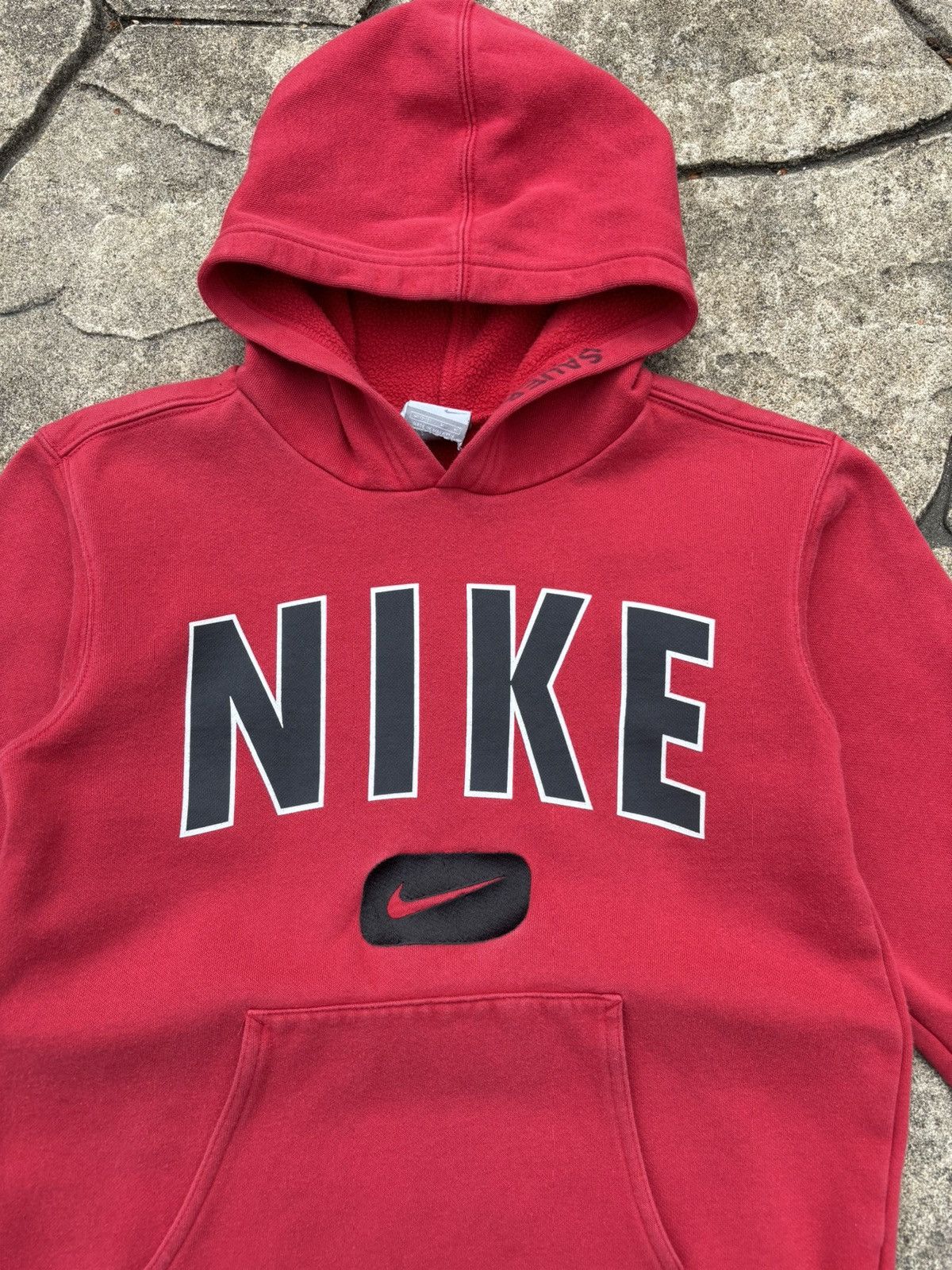 Nike × Vintage Y2K Nike Center Swoosh Red Hoodie Size US M / EU 48-50 / 2 - 3 Thumbnail