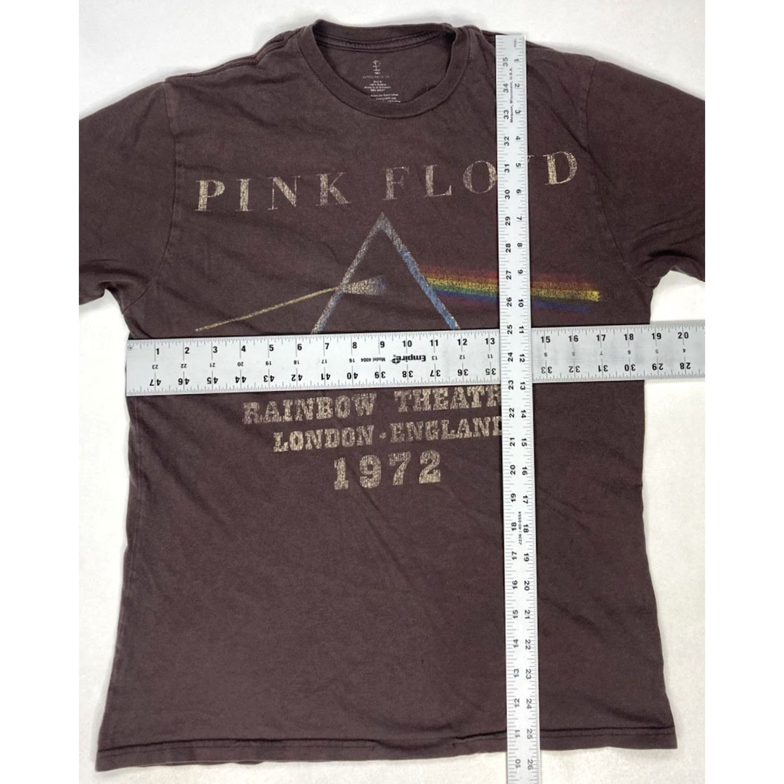 Vintage Pink Floyd Rainbow Theatre London 1972 Graphic T-shirt Women Medium Brown Music Shirt Size M / US 6-8 / IT 42-44 - 5 Thumbnail