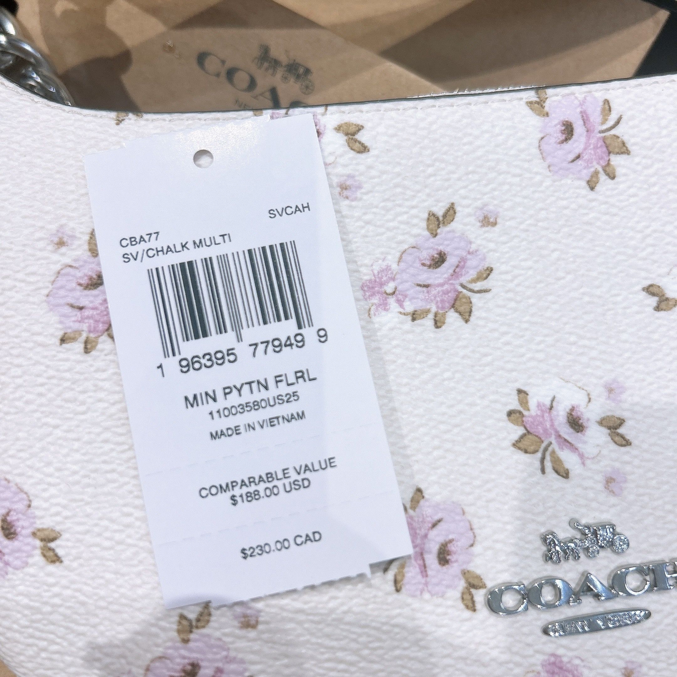 Coach NWT Coach Mini Payton Bag With Floral Print CBA77 Size ONE SIZE - 5 Thumbnail